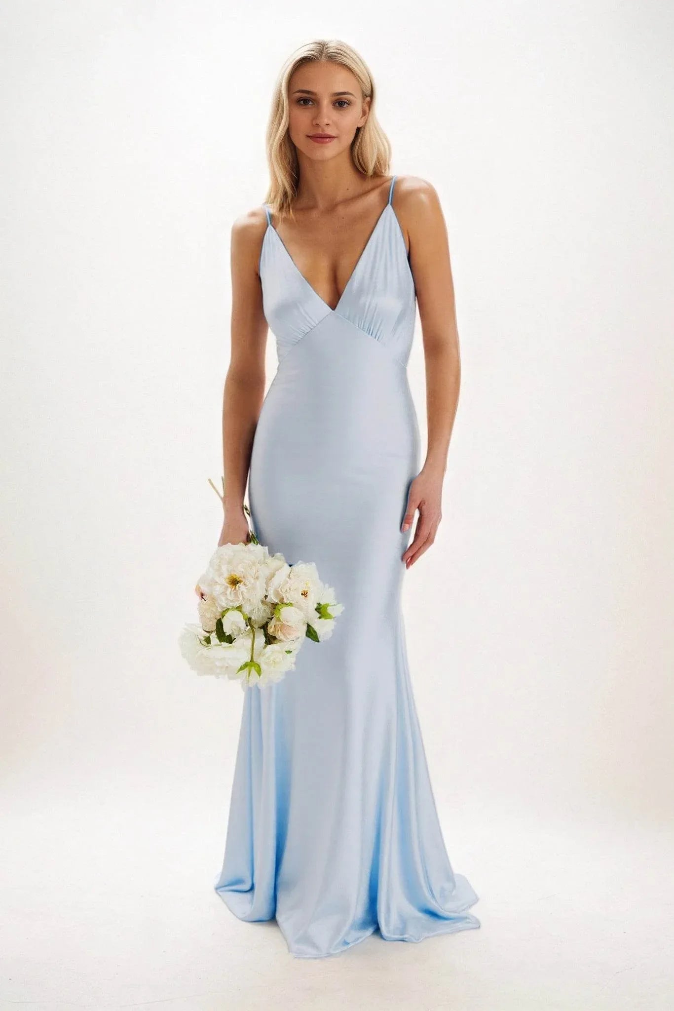 Sheath-Column Maxi Luxe Satin Dress CB0839CS - COCOMELODY