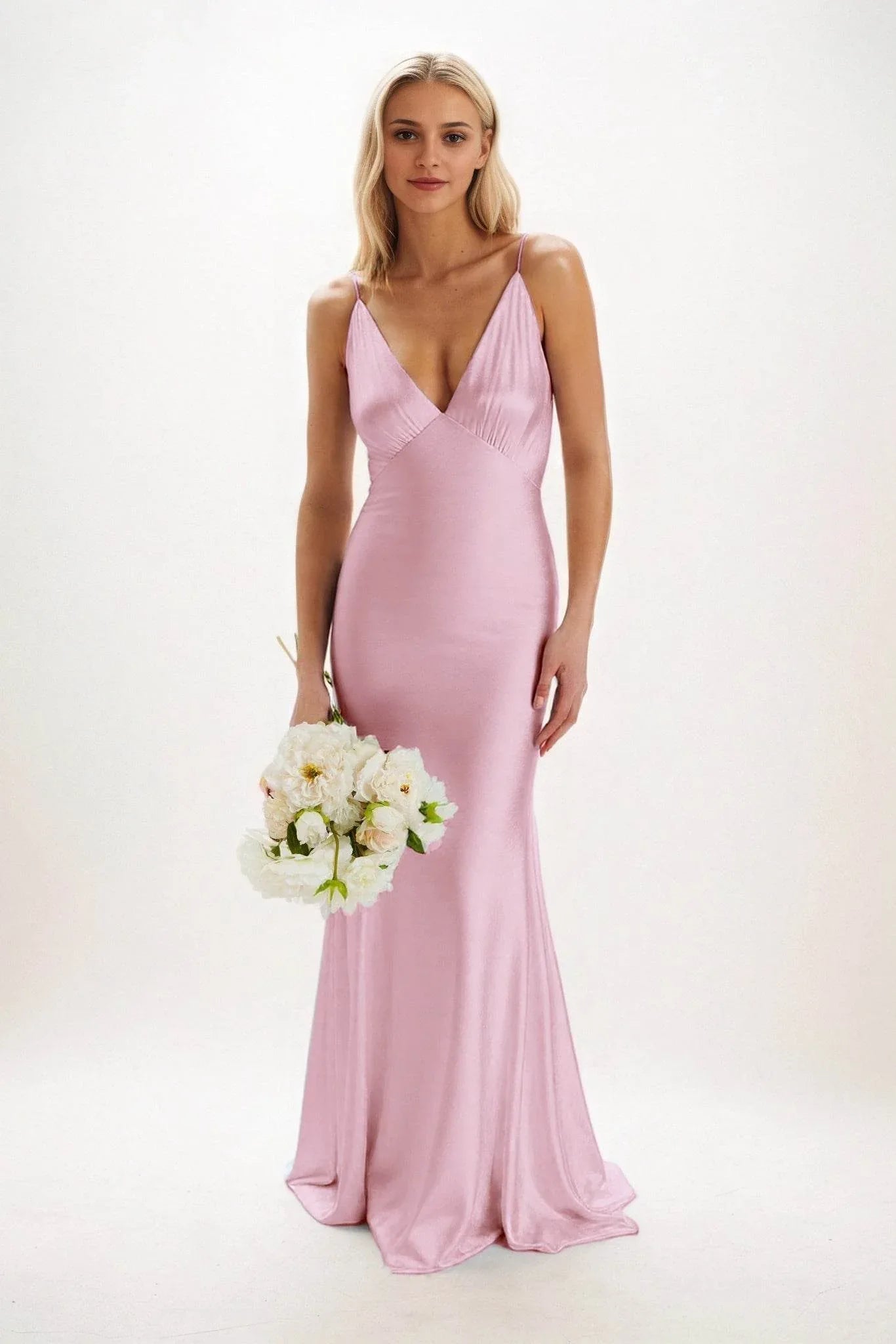 Sheath-Column Maxi Luxe Satin Dress CB0839CS - COCOMELODY