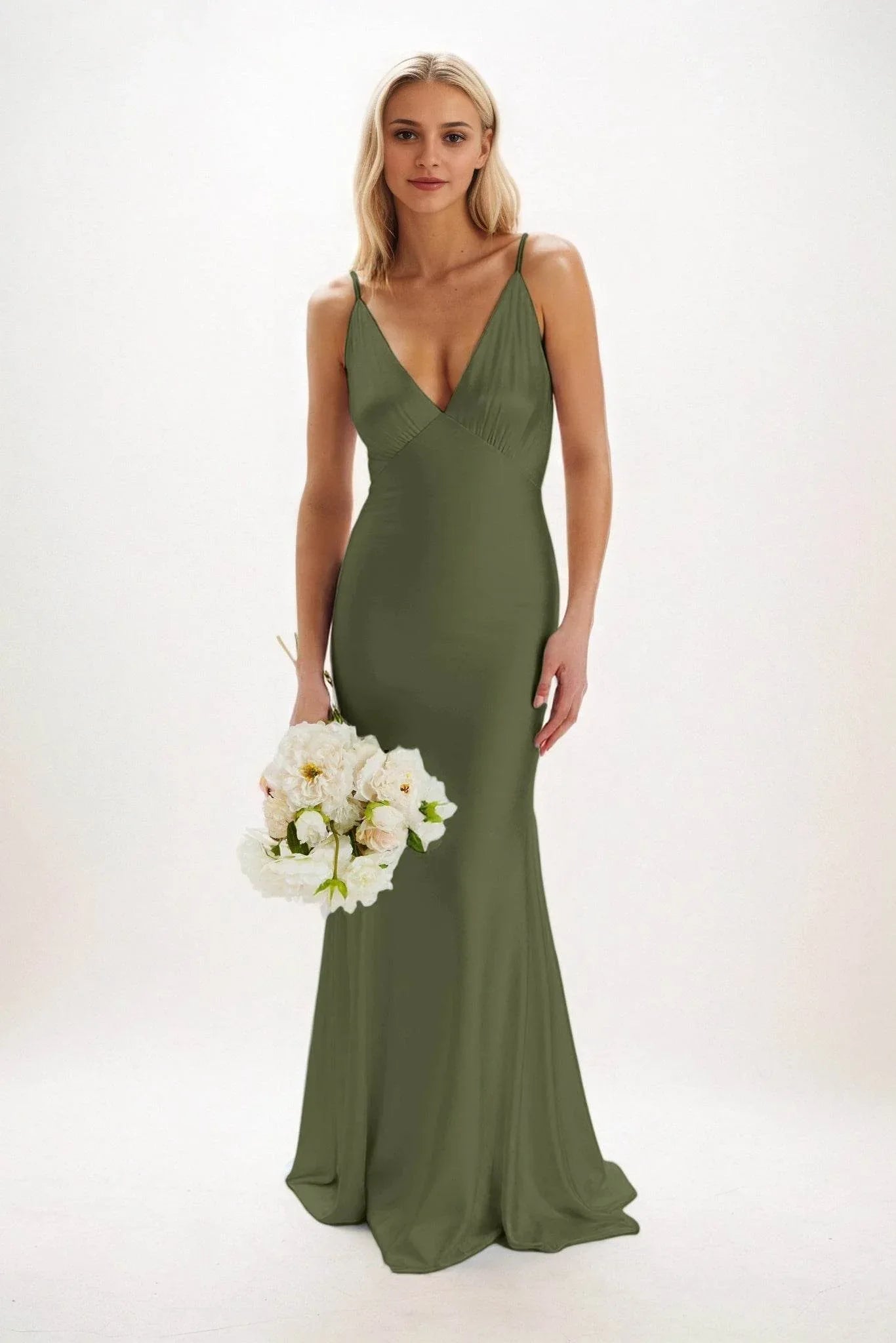 Sheath-Column Maxi Luxe Satin Dress CB0839CS - COCOMELODY