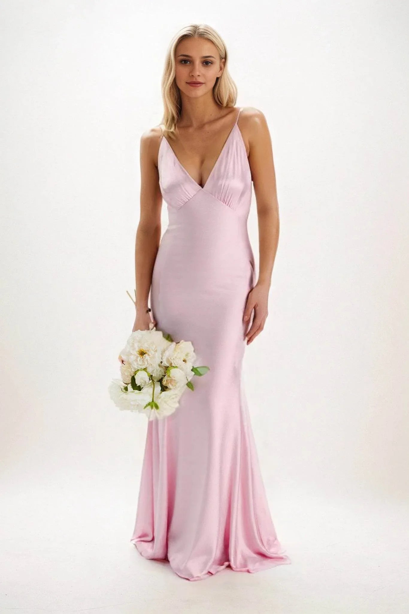 Sheath-Column Maxi Luxe Satin Dress CB0839CS - COCOMELODY