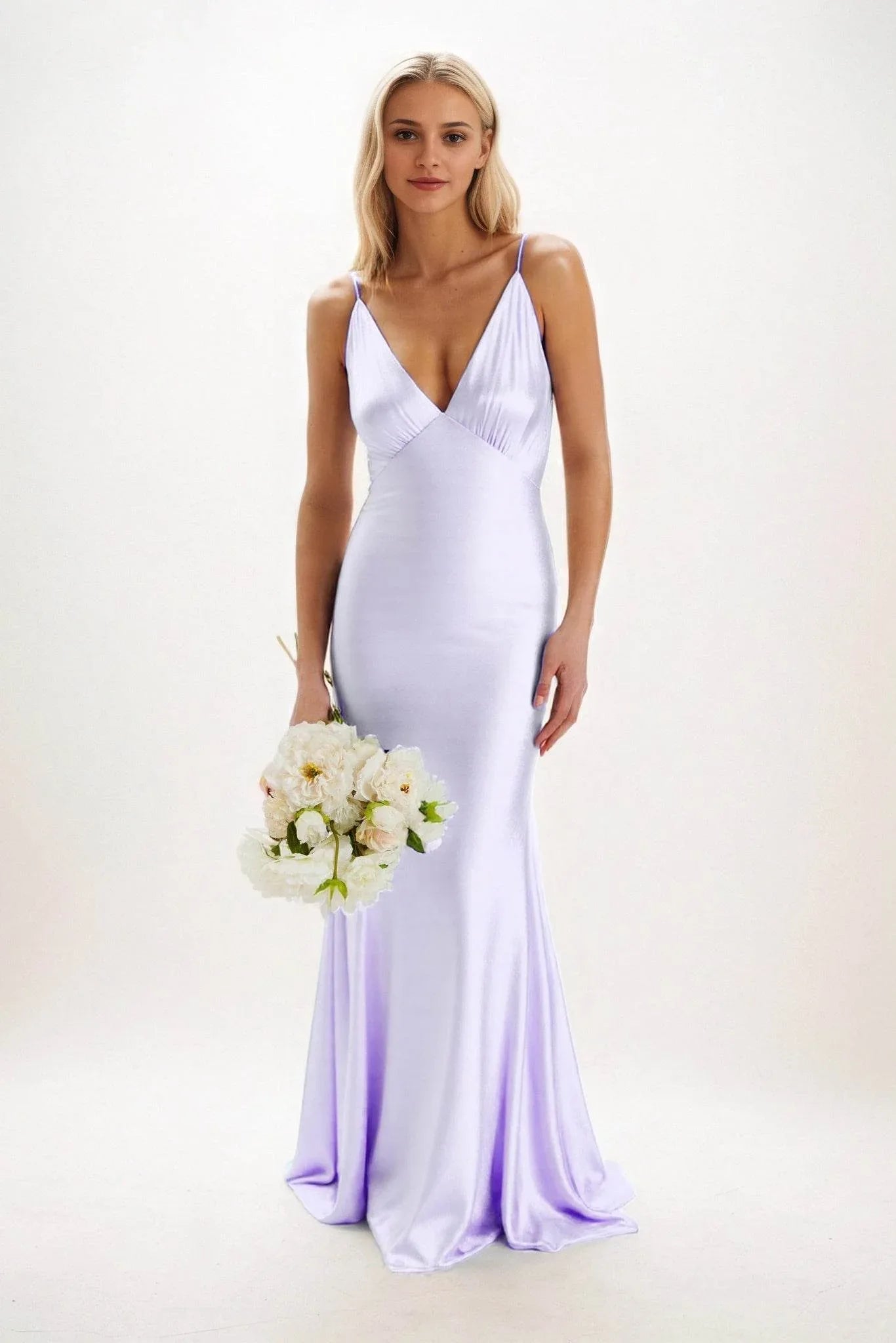 Sheath-Column Maxi Luxe Satin Dress CB0839CS - COCOMELODY