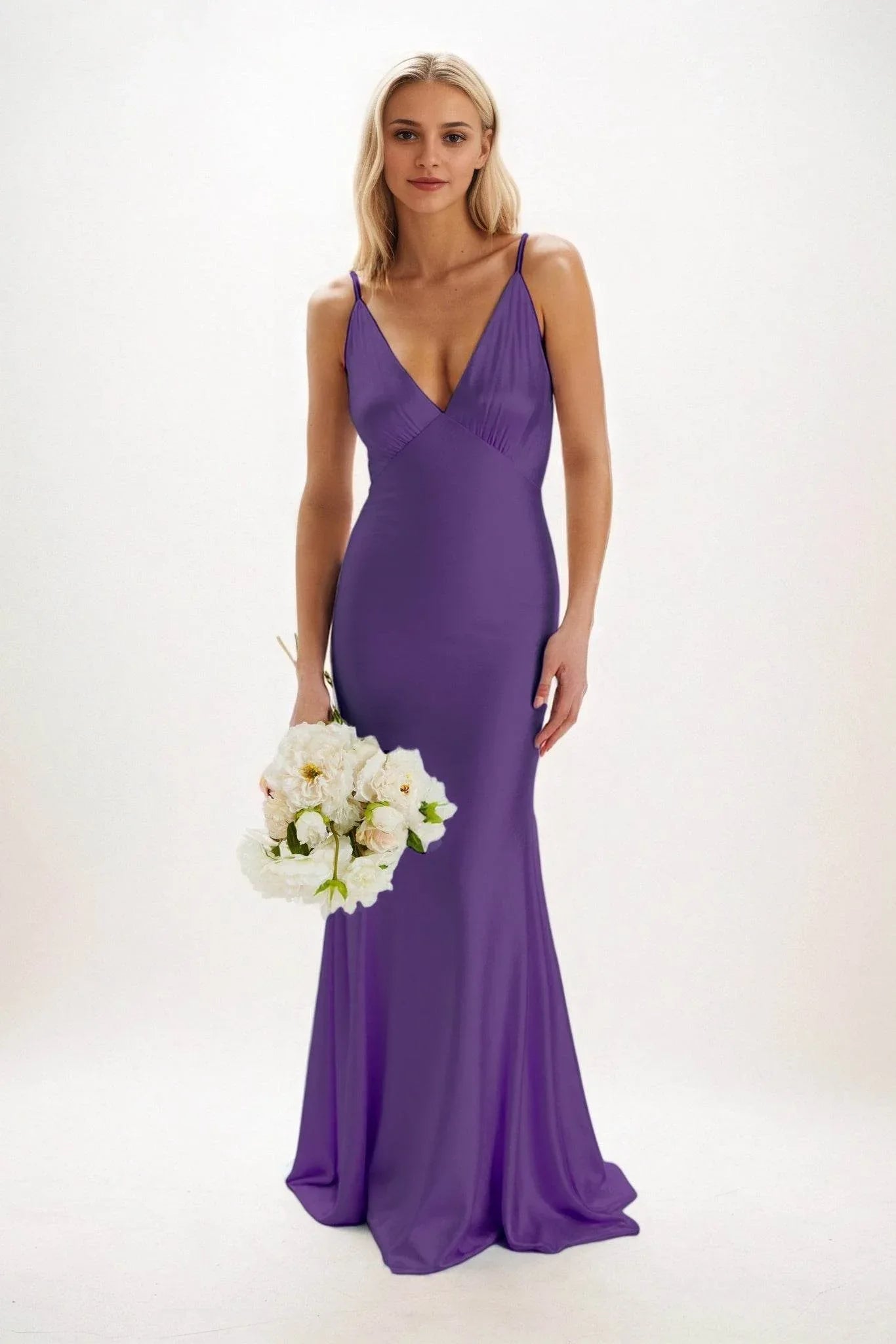 Sheath-Column Maxi Luxe Satin Dress CB0839CS - COCOMELODY