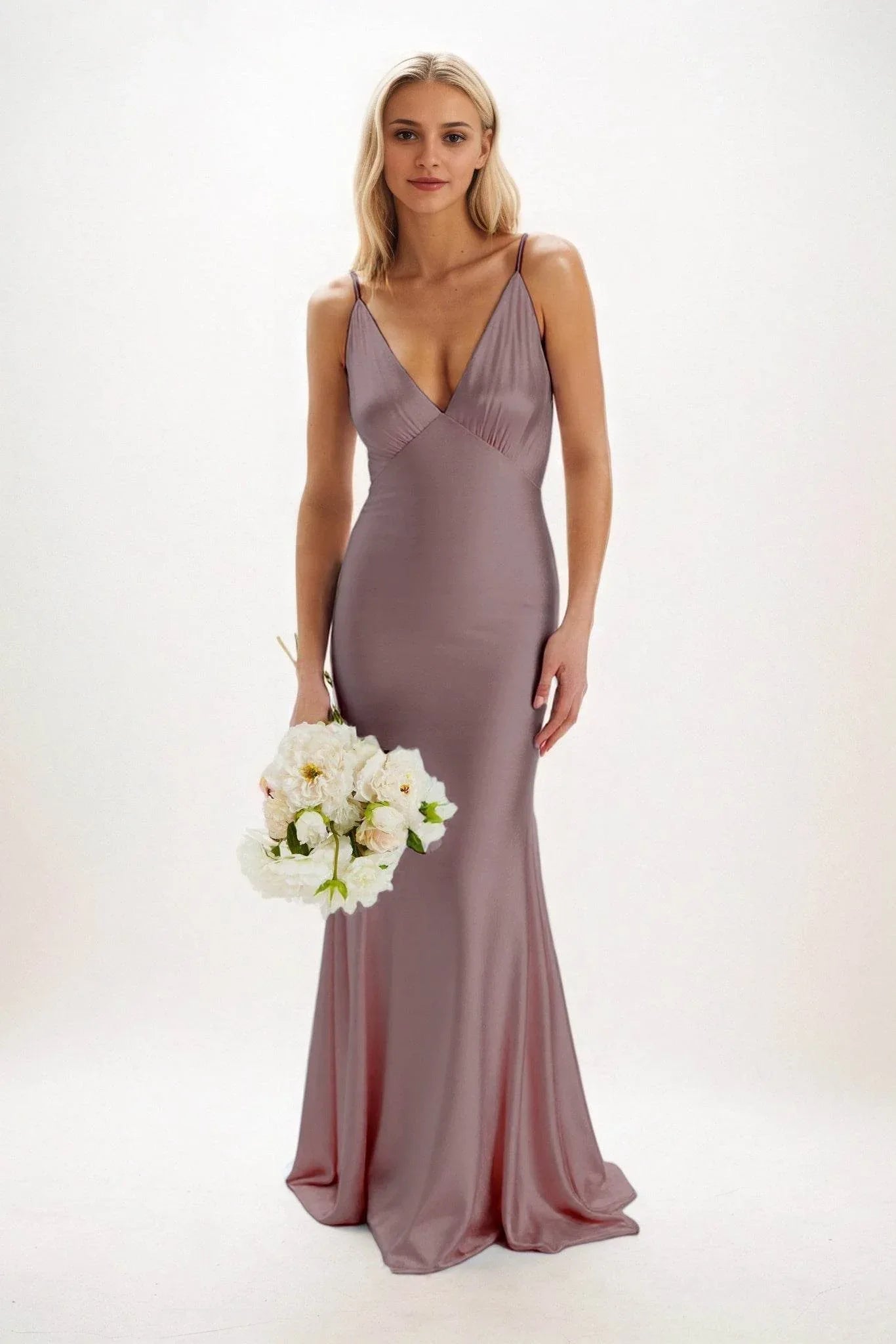 Sheath-Column Maxi Luxe Satin Dress CB0839CS - COCOMELODY