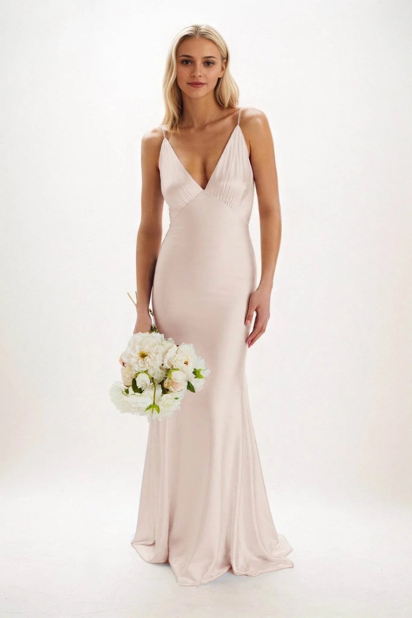 Sheath-Column Maxi Luxe Satin Dress CB0839CS - COCOMELODY