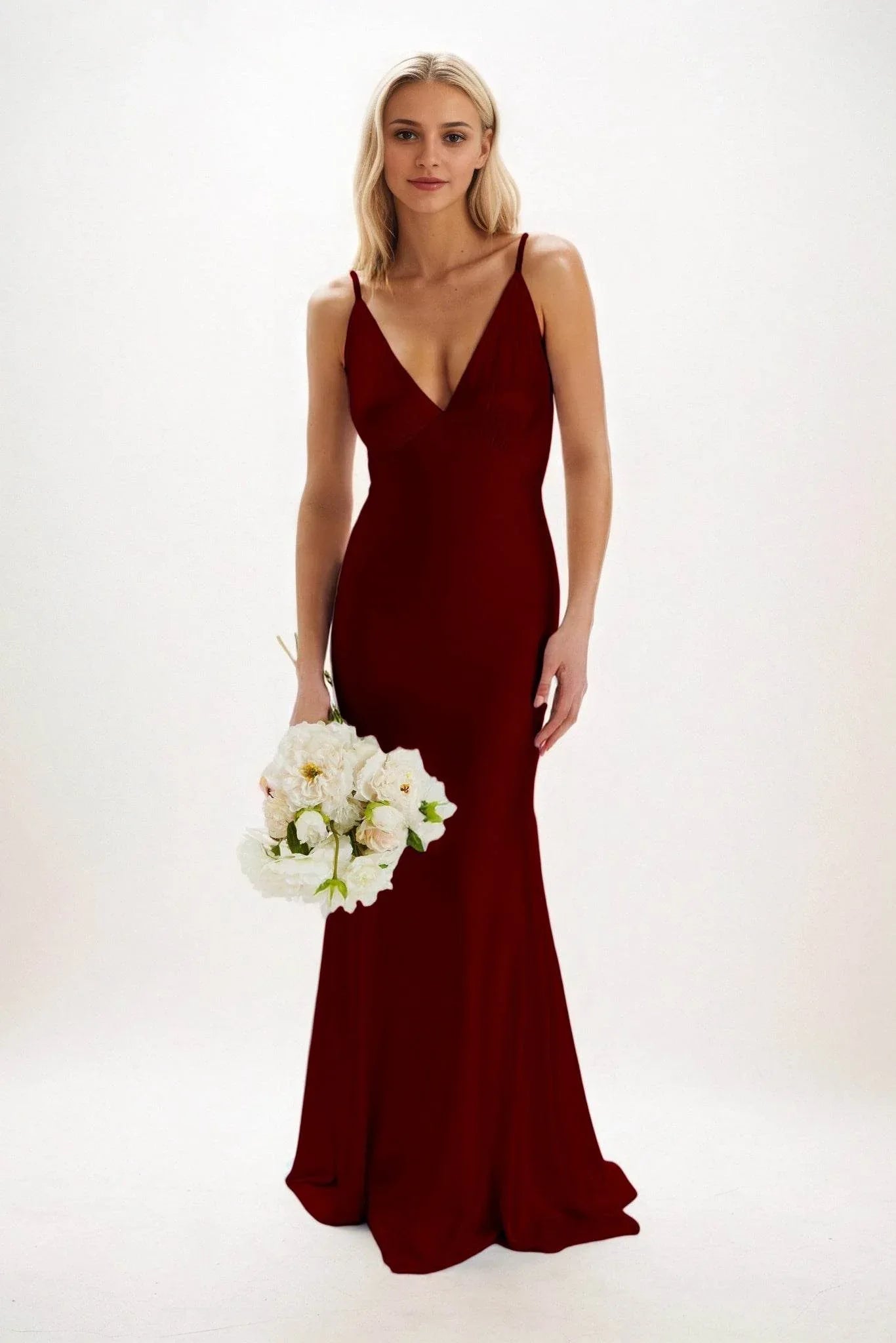 Sheath-Column Maxi Luxe Satin Dress CB0839CS - COCOMELODY