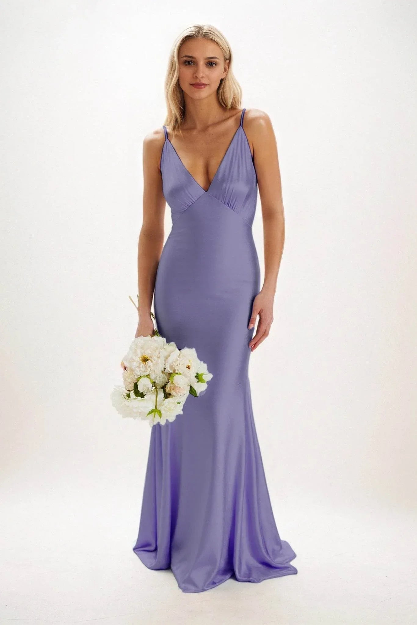 Sheath-Column Maxi Luxe Satin Dress CB0839CS - COCOMELODY