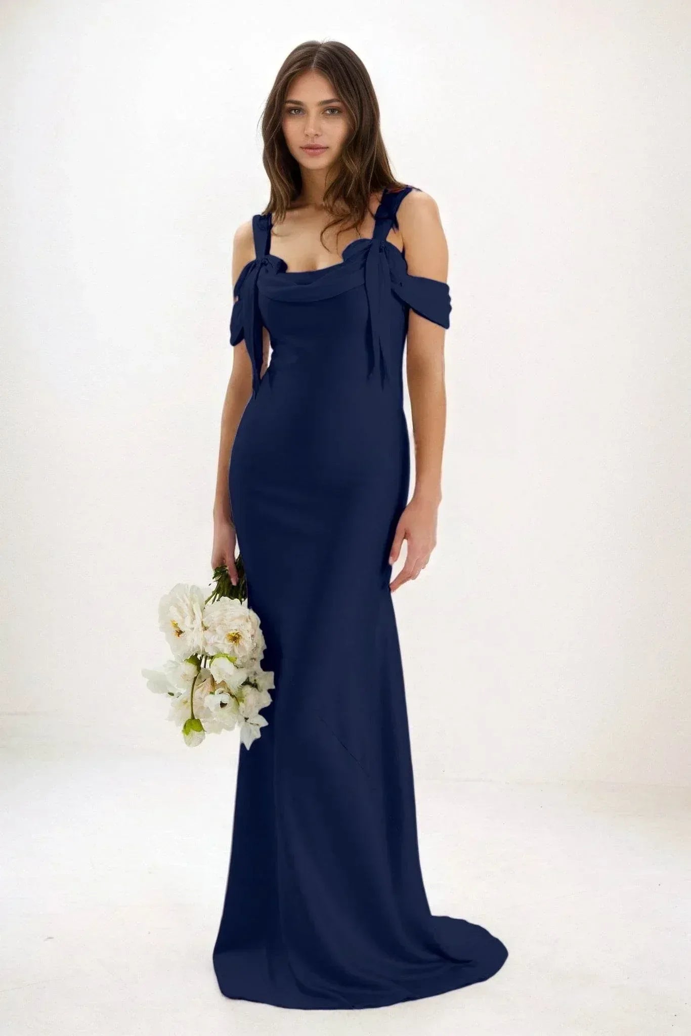 Sheath-Column Maxi Luxe Satin Dress CB0841CS - COCOMELODY