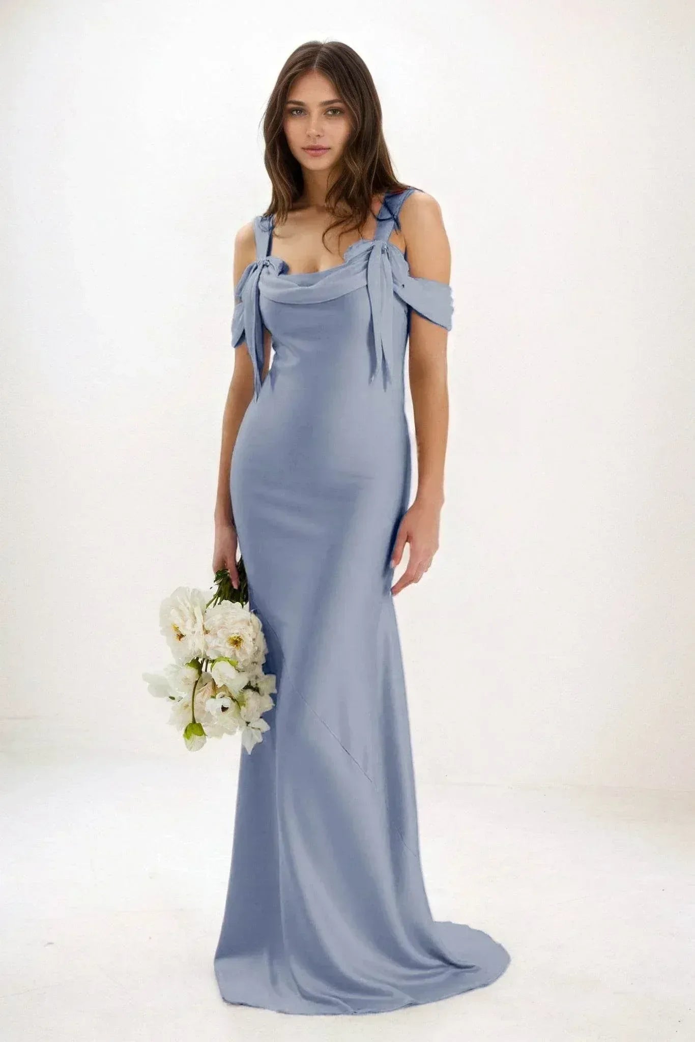 Sheath-Column Maxi Luxe Satin Dress CB0841CS - COCOMELODY