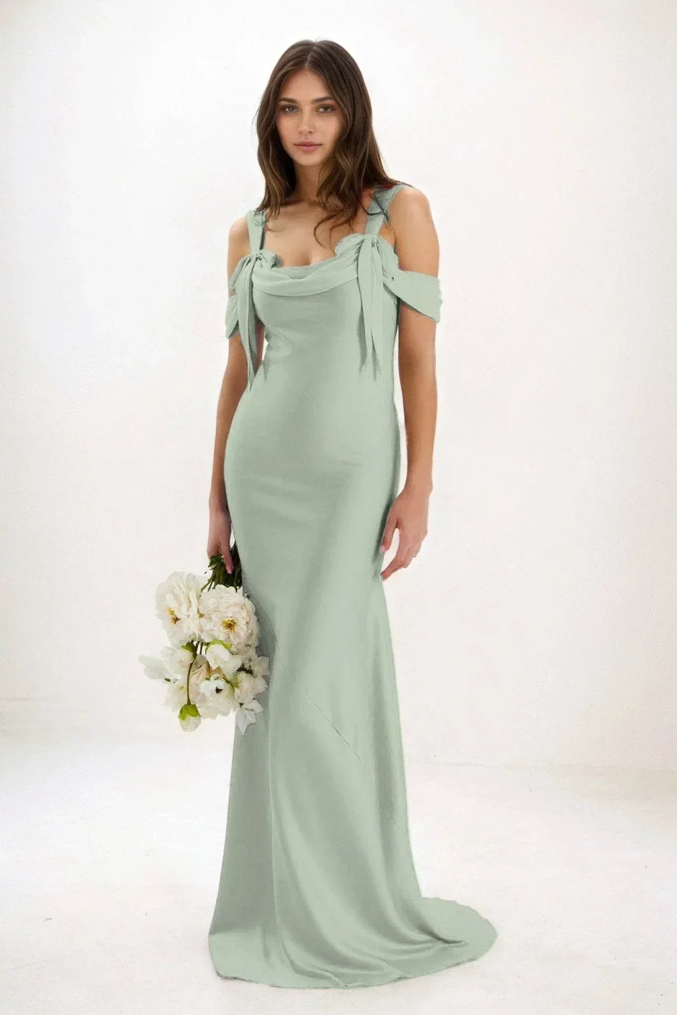 Sheath-Column Maxi Luxe Satin Dress CB0841CS - COCOMELODY