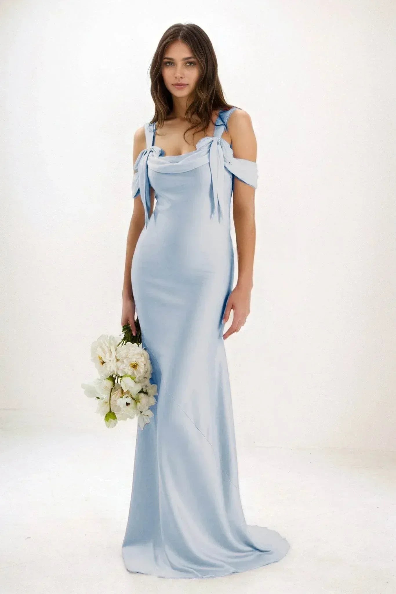 Sheath-Column Maxi Luxe Satin Dress CB0841CS - COCOMELODY