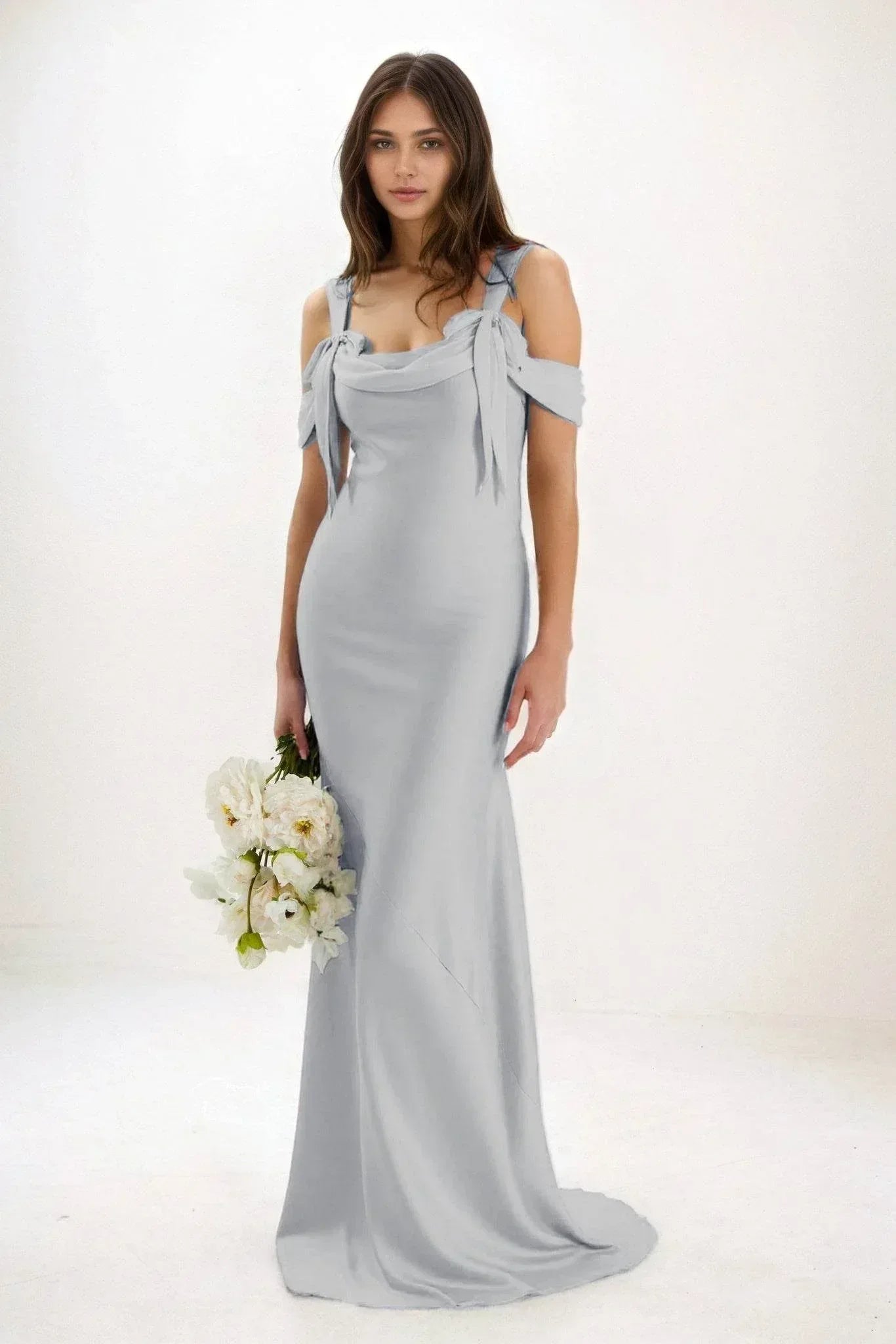 Sheath-Column Maxi Luxe Satin Dress CB0841CS - COCOMELODY