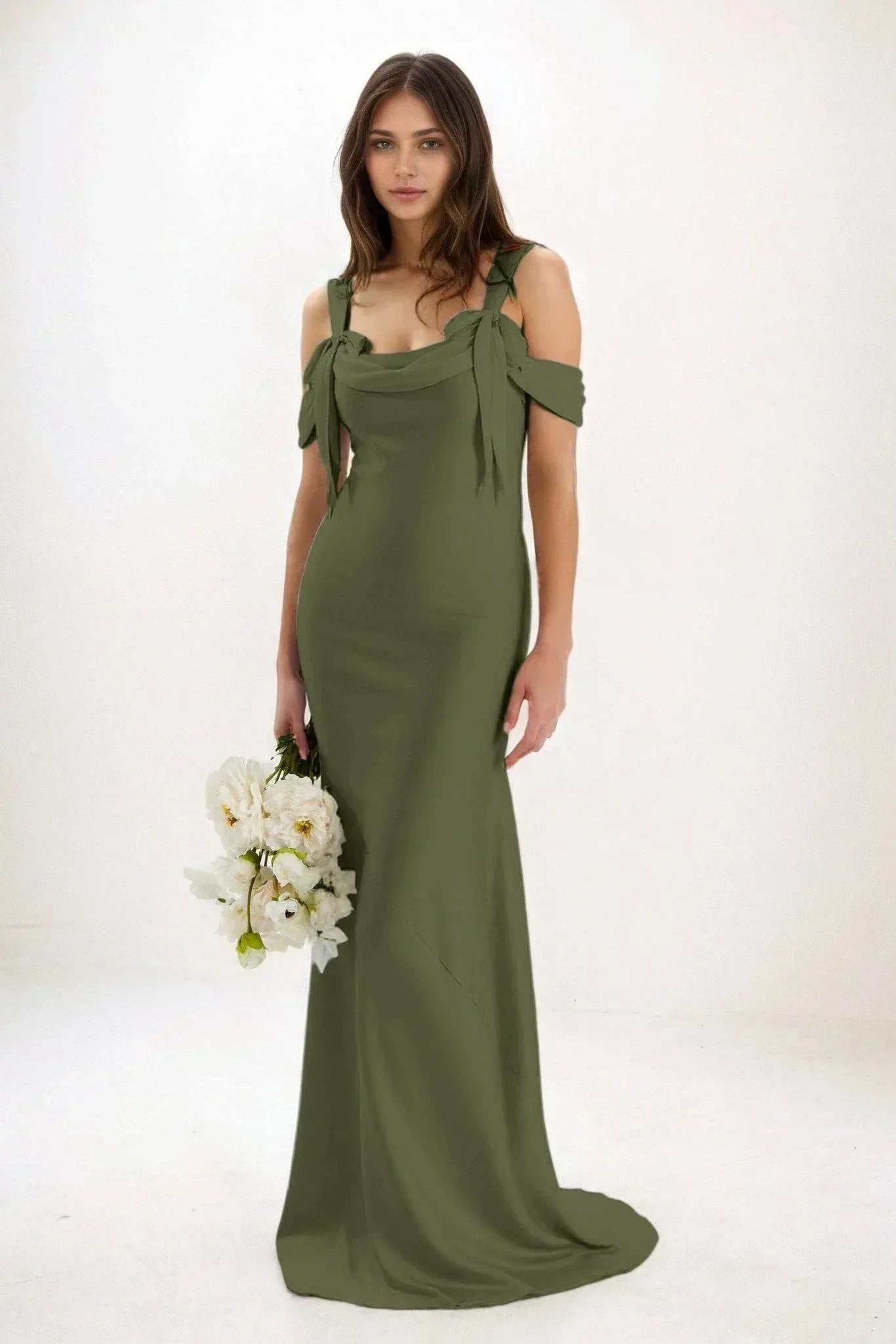 Sheath-Column Maxi Luxe Satin Dress CB0841CS - COCOMELODY