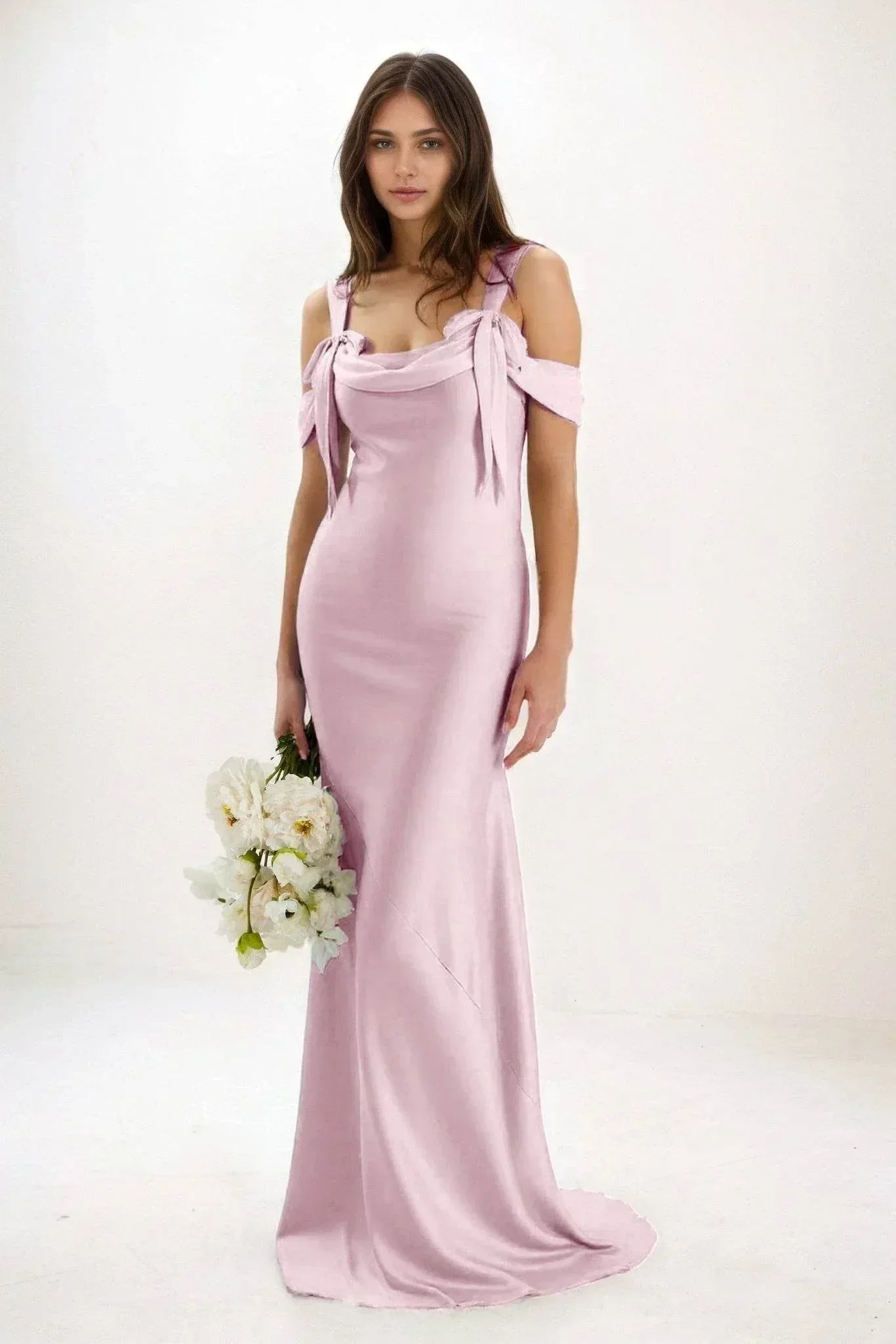 Sheath-Column Maxi Luxe Satin Dress CB0841CS - COCOMELODY