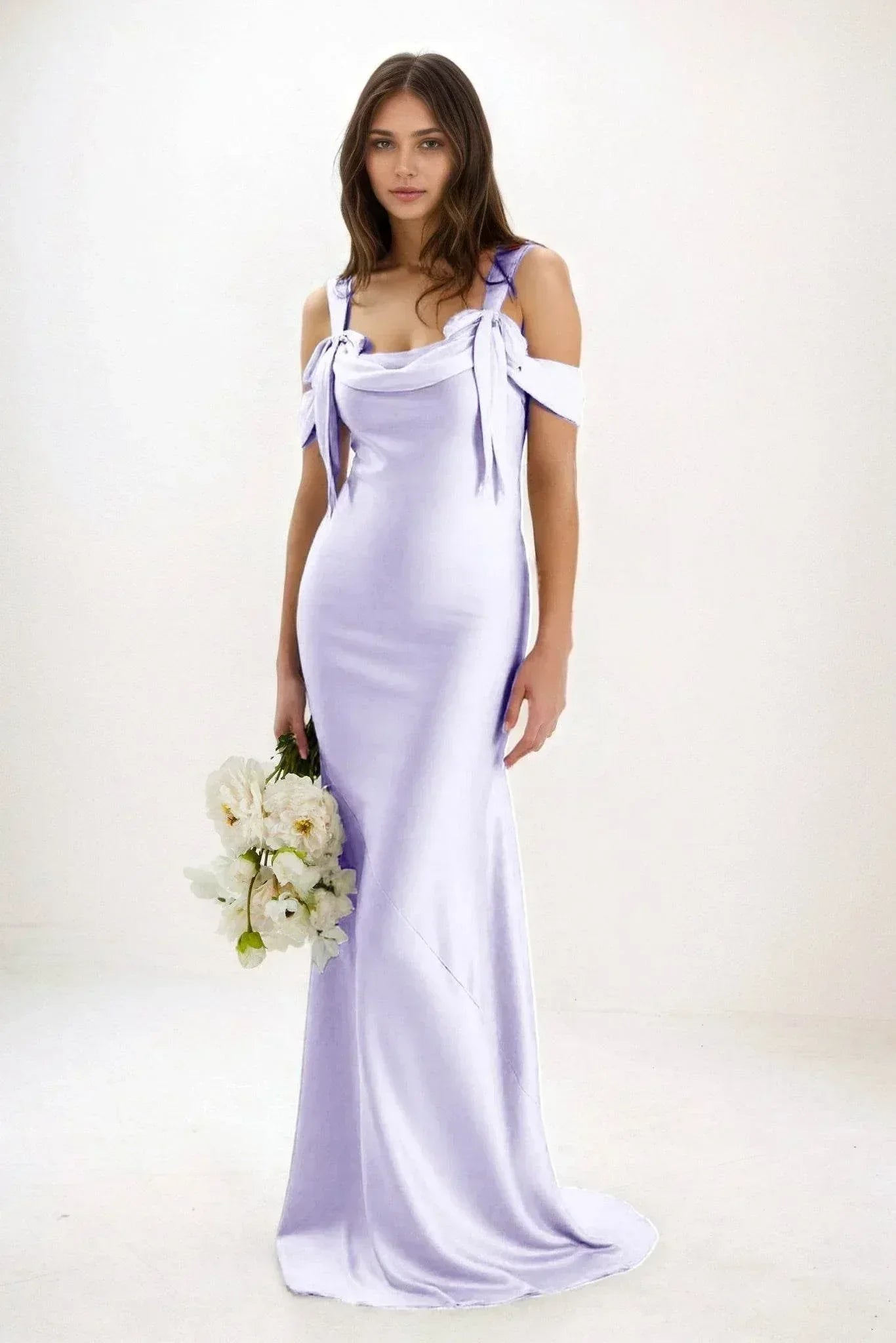 Sheath-Column Maxi Luxe Satin Dress CB0841CS - COCOMELODY
