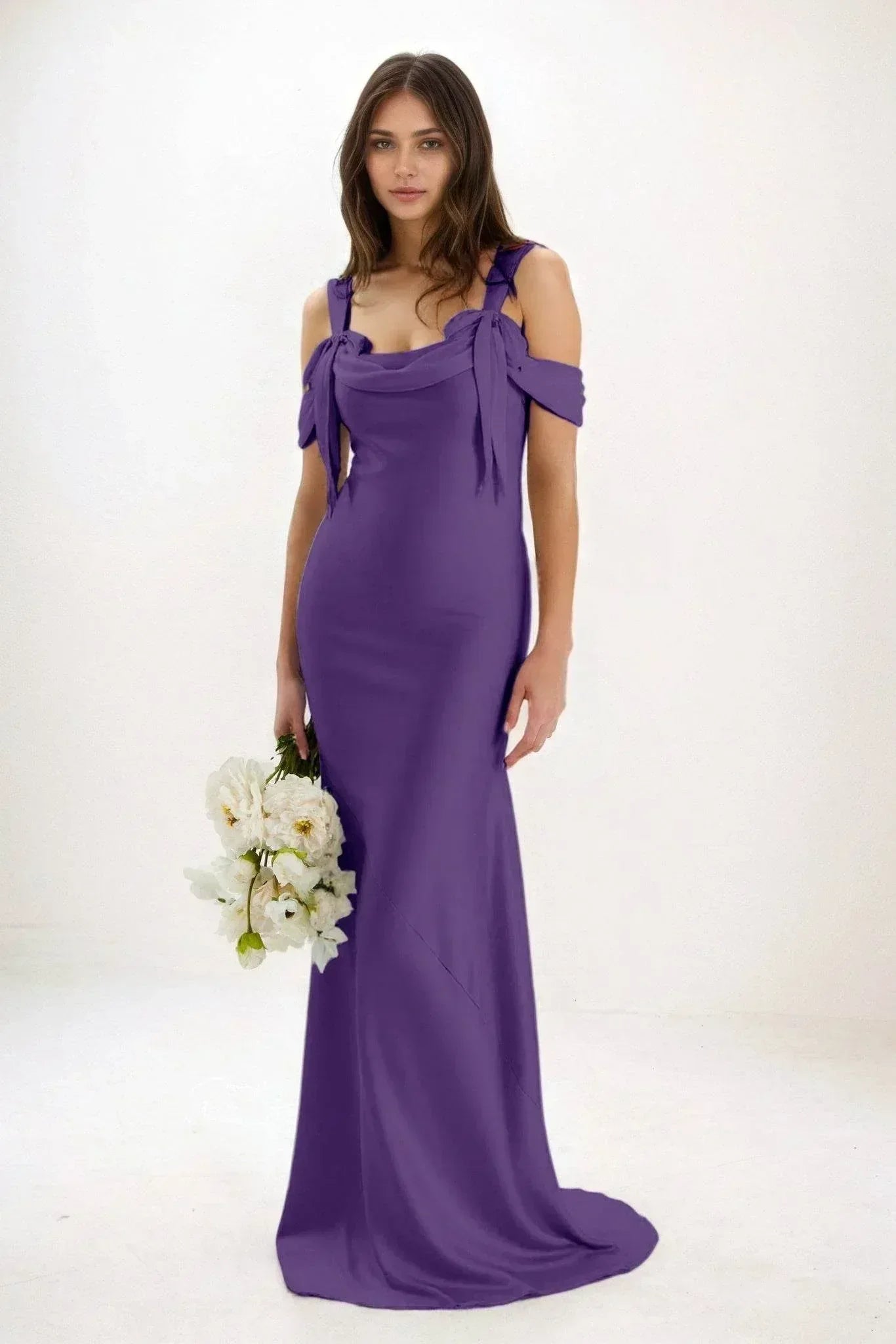 Sheath-Column Maxi Luxe Satin Dress CB0841CS - COCOMELODY