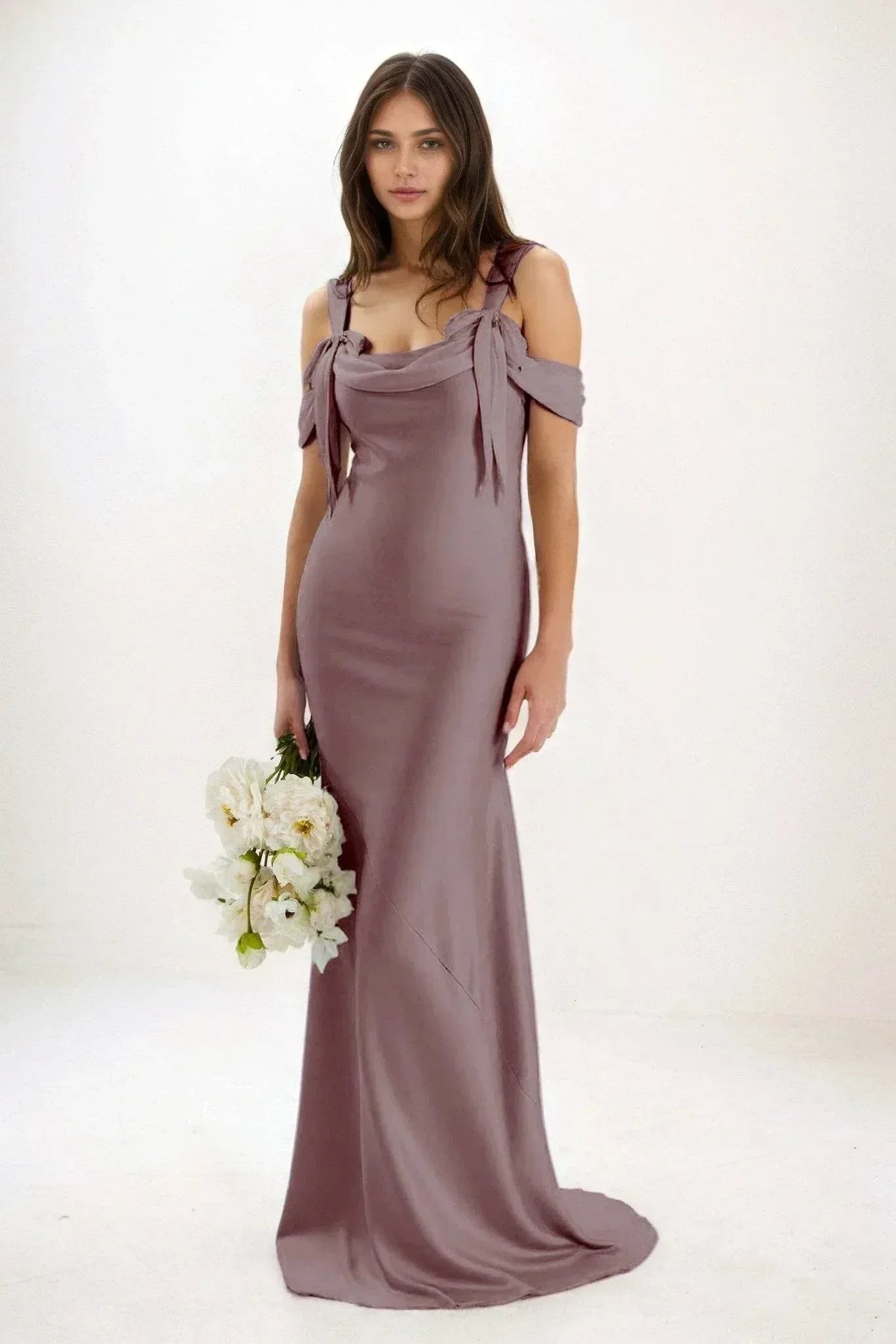 Sheath-Column Maxi Luxe Satin Dress CB0841CS - COCOMELODY