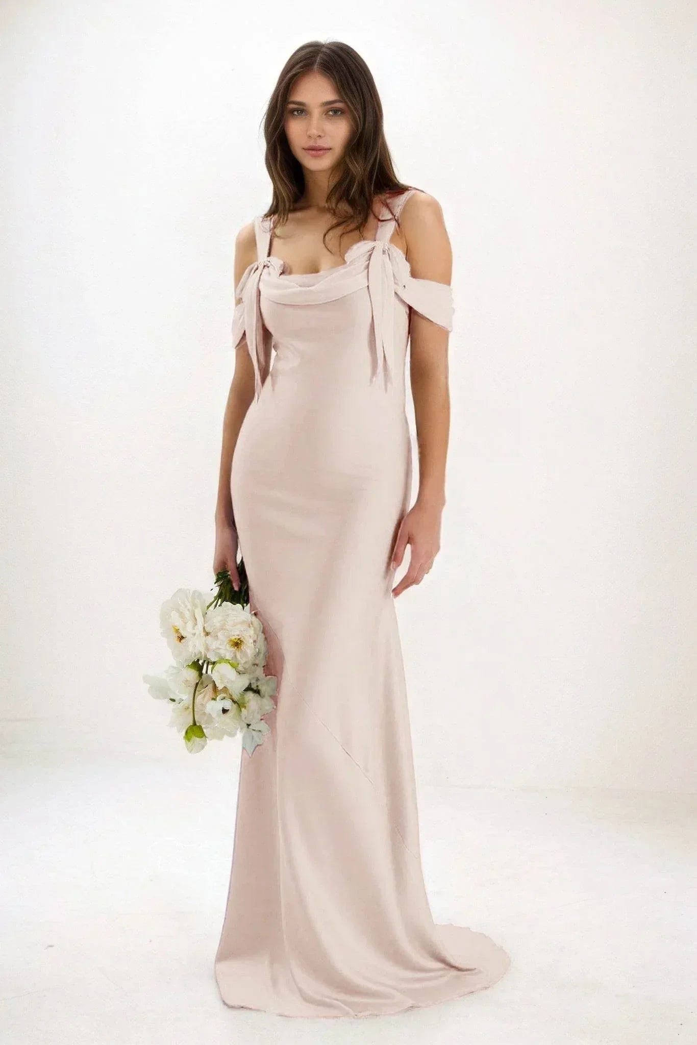 Sheath-Column Maxi Luxe Satin Dress CB0841CS - COCOMELODY