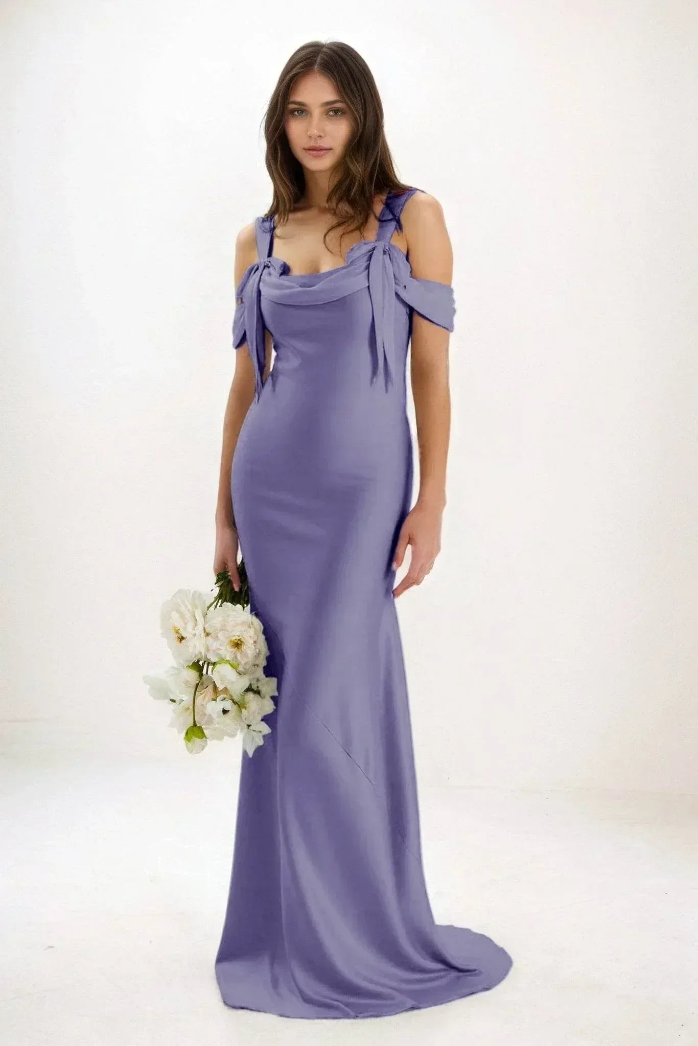 Sheath-Column Maxi Luxe Satin Dress CB0841CS - COCOMELODY