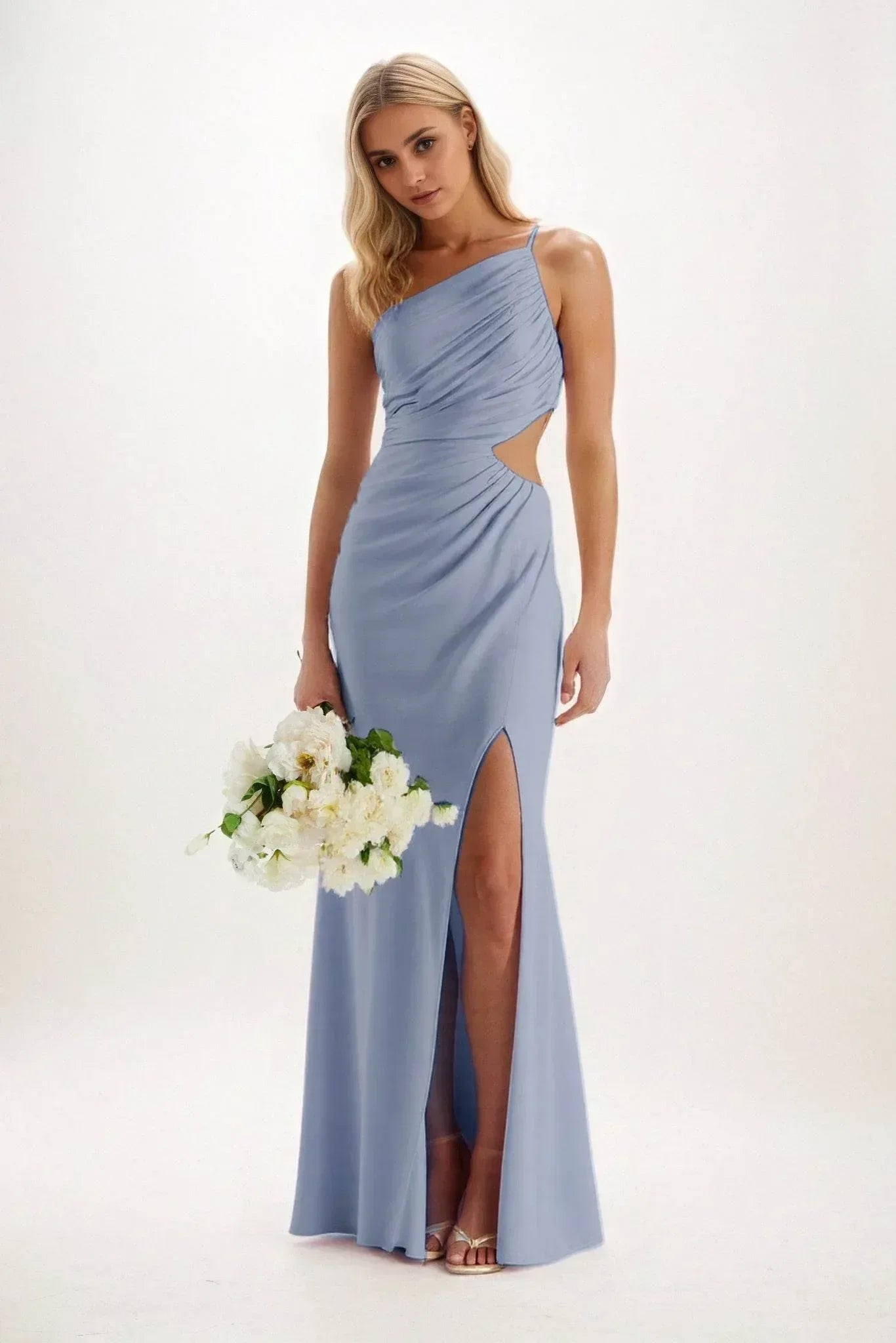 Sheath-Column Maxi Luxe Satin Dress CB084CS - COCOMELODY
