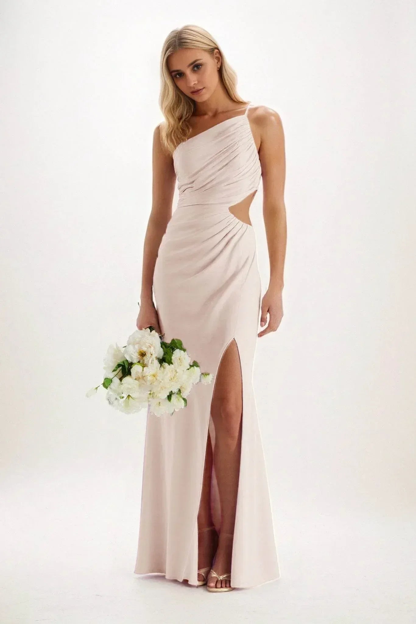 Sheath-Column Maxi Luxe Satin Dress CB084CS - COCOMELODY