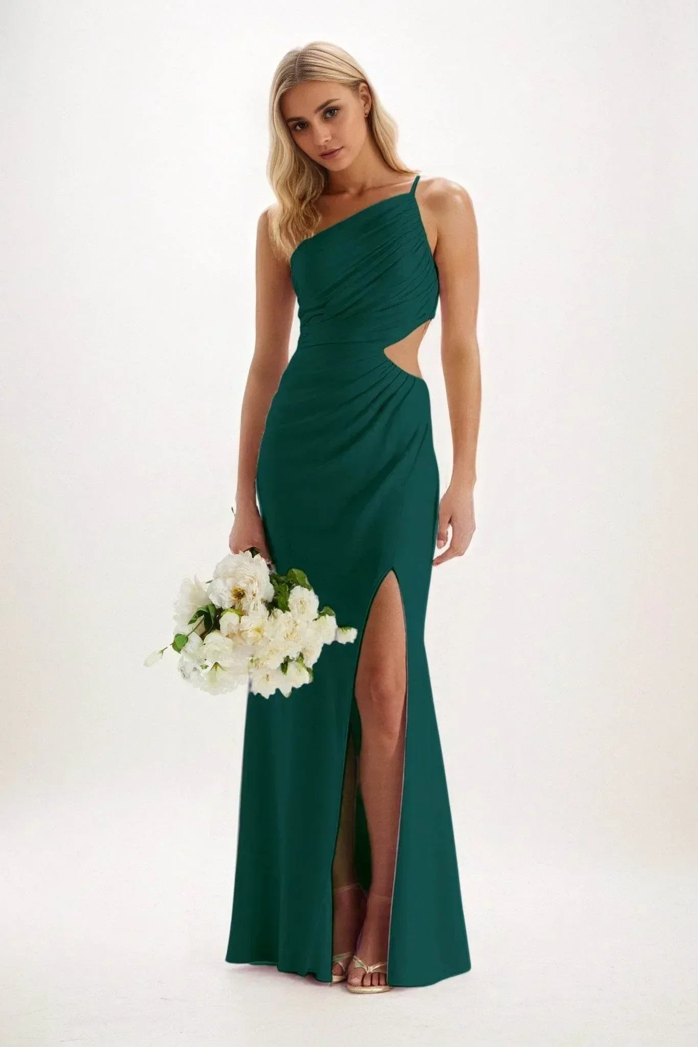 Sheath-Column Maxi Luxe Satin Dress CB084CS - COCOMELODY