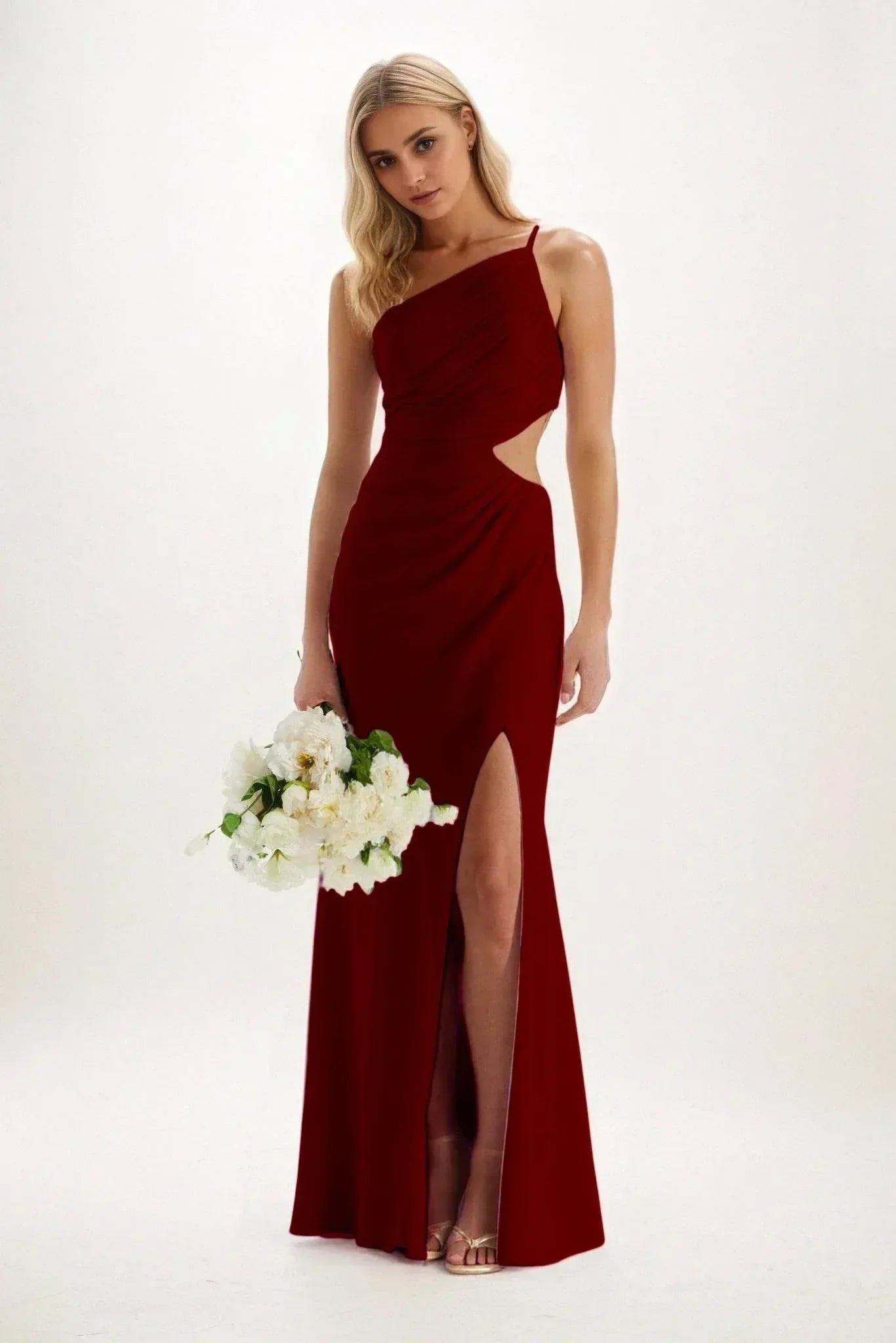 Sheath-Column Maxi Luxe Satin Dress CB084CS - COCOMELODY