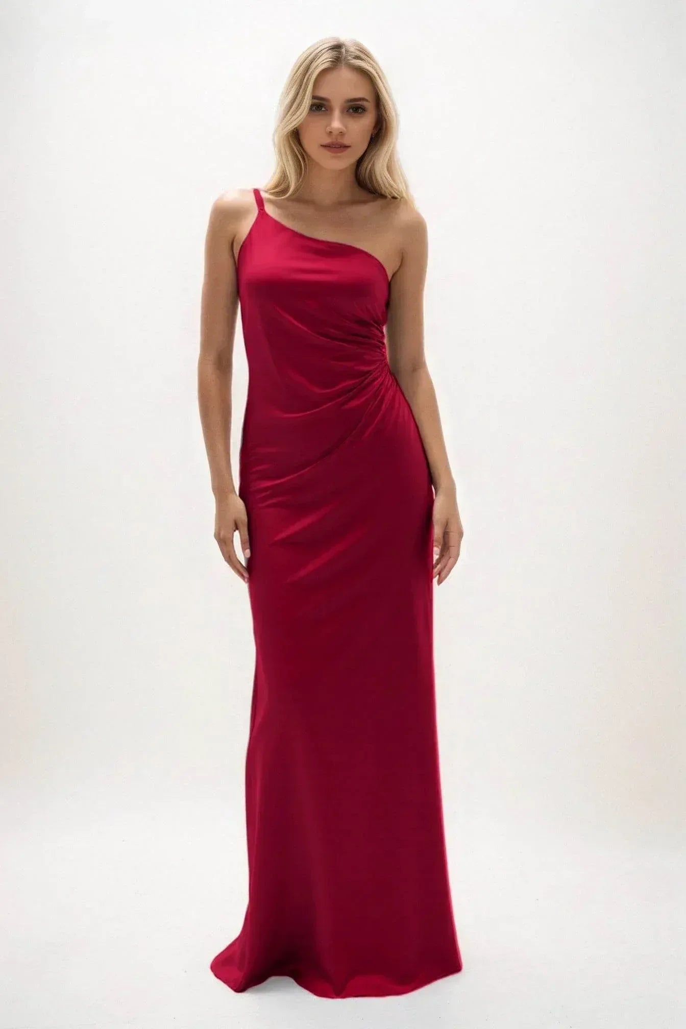 Sheath-Column Maxi Luxe Satin Dress CB0843CS - COCOMELODY