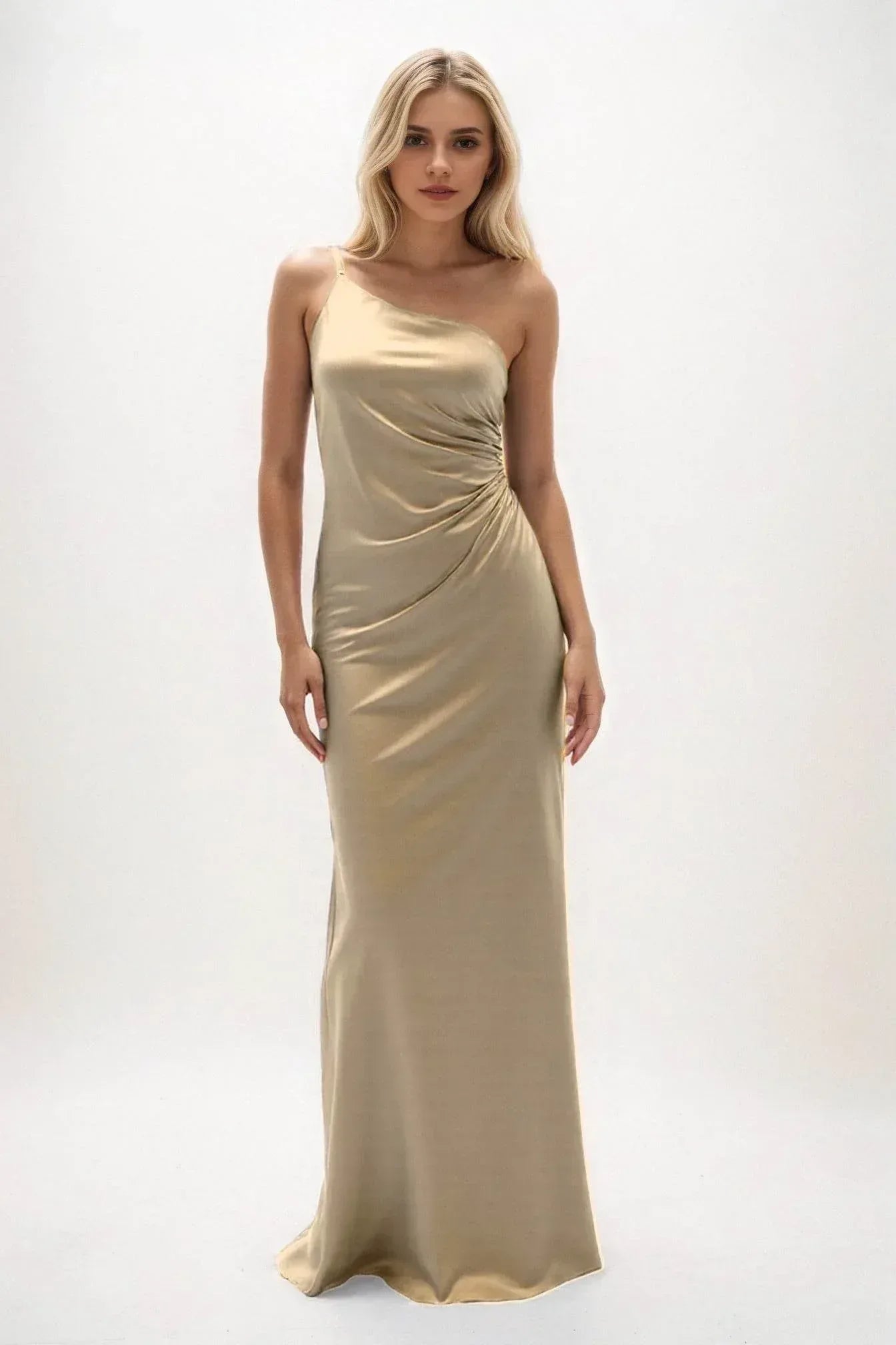 Sheath-Column Maxi Luxe Satin Dress CB0843CS - COCOMELODY