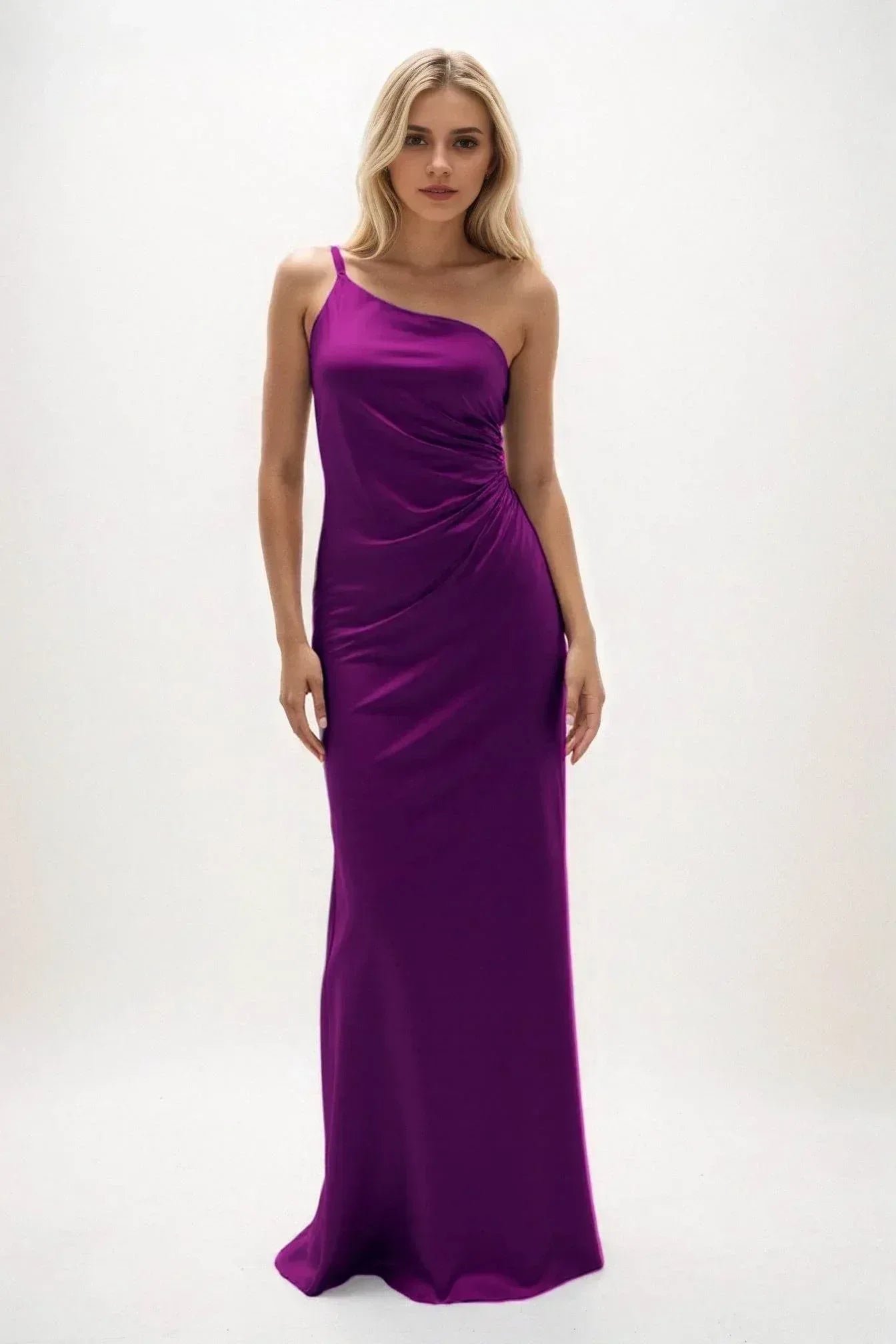 Sheath-Column Maxi Luxe Satin Dress CB0843CS - COCOMELODY