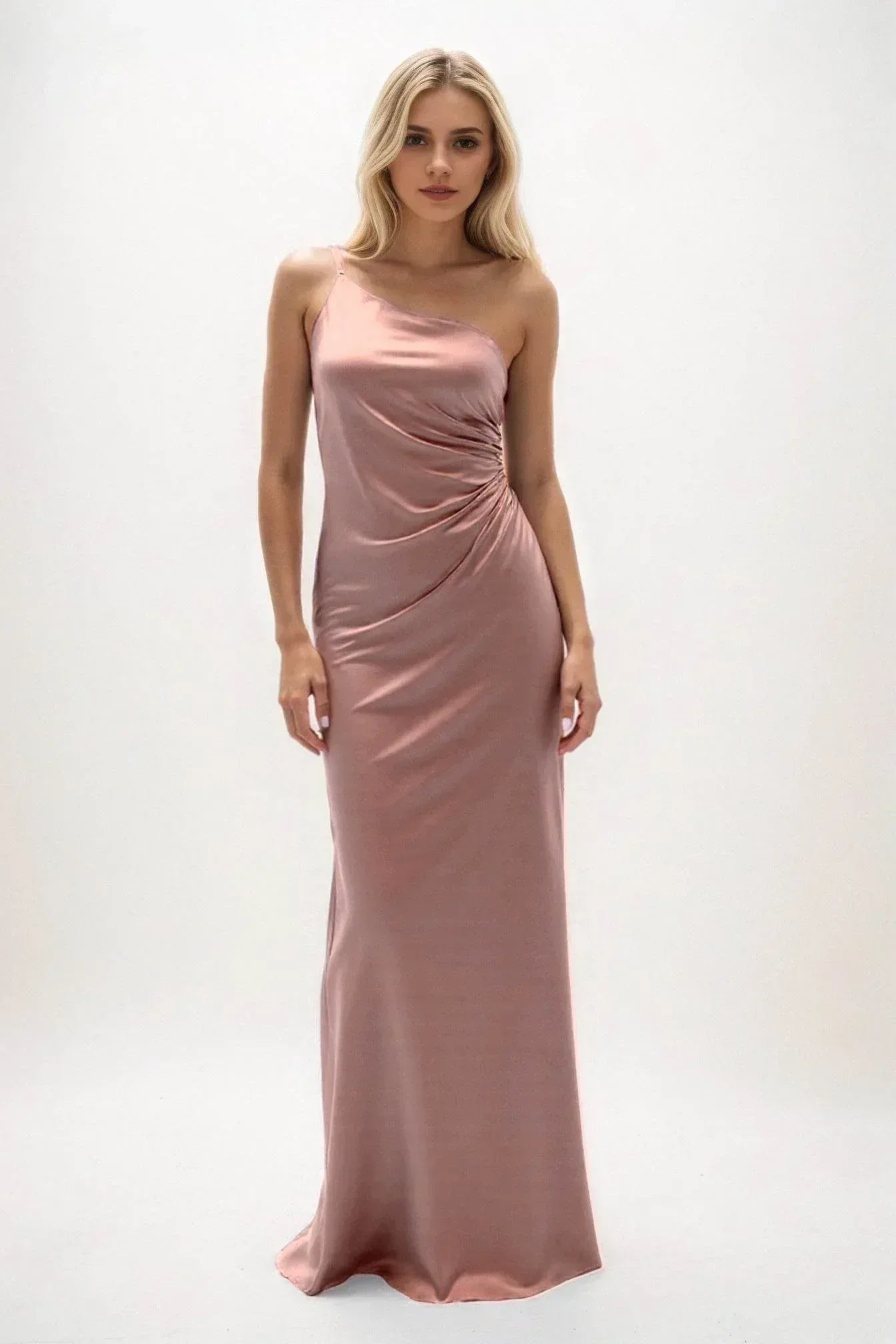 Sheath-Column Maxi Luxe Satin Dress CB0843CS - COCOMELODY