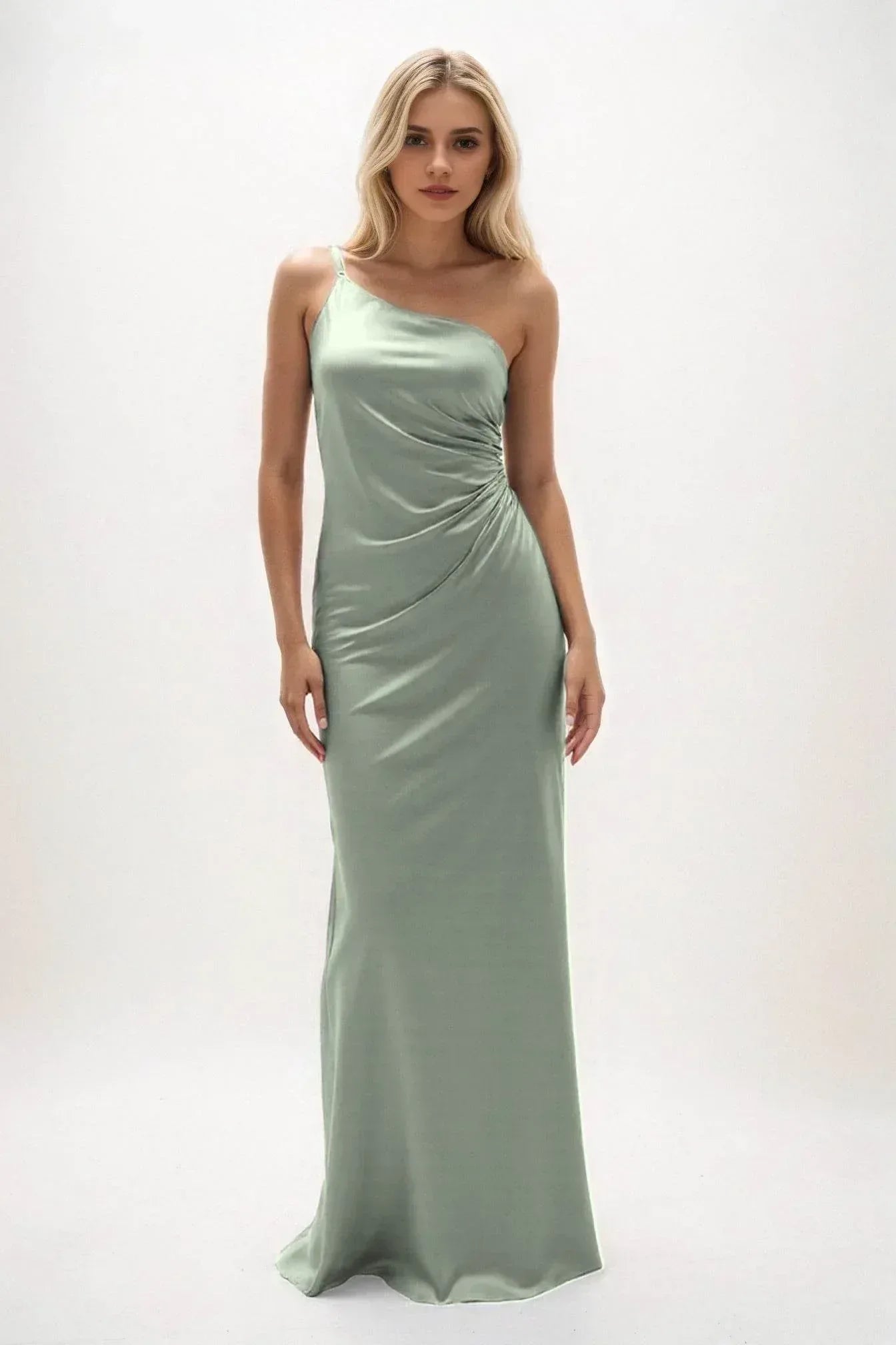 Sheath-Column Maxi Luxe Satin Dress CB0843CS - COCOMELODY