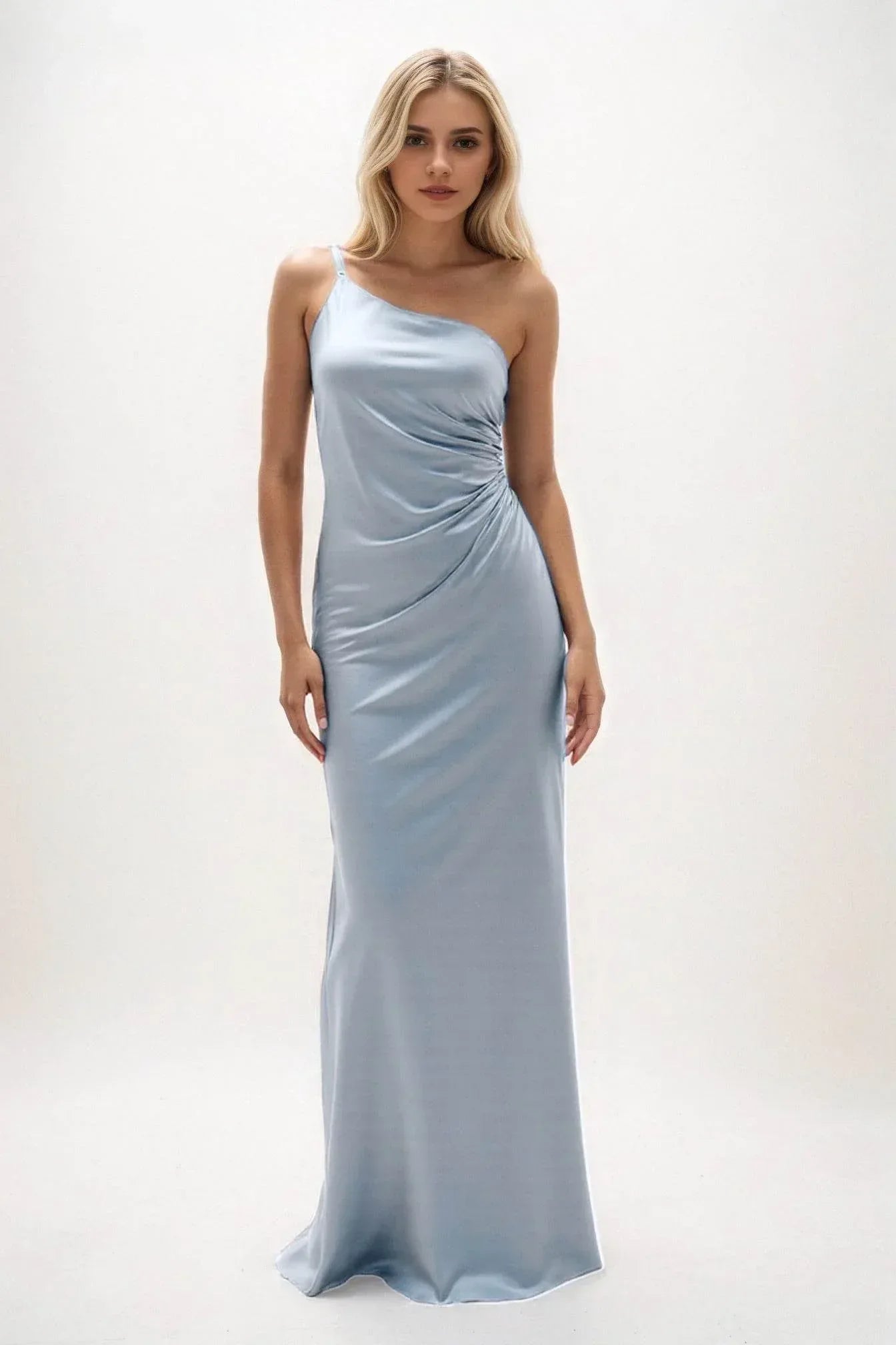 Sheath-Column Maxi Luxe Satin Dress CB0843CS - COCOMELODY
