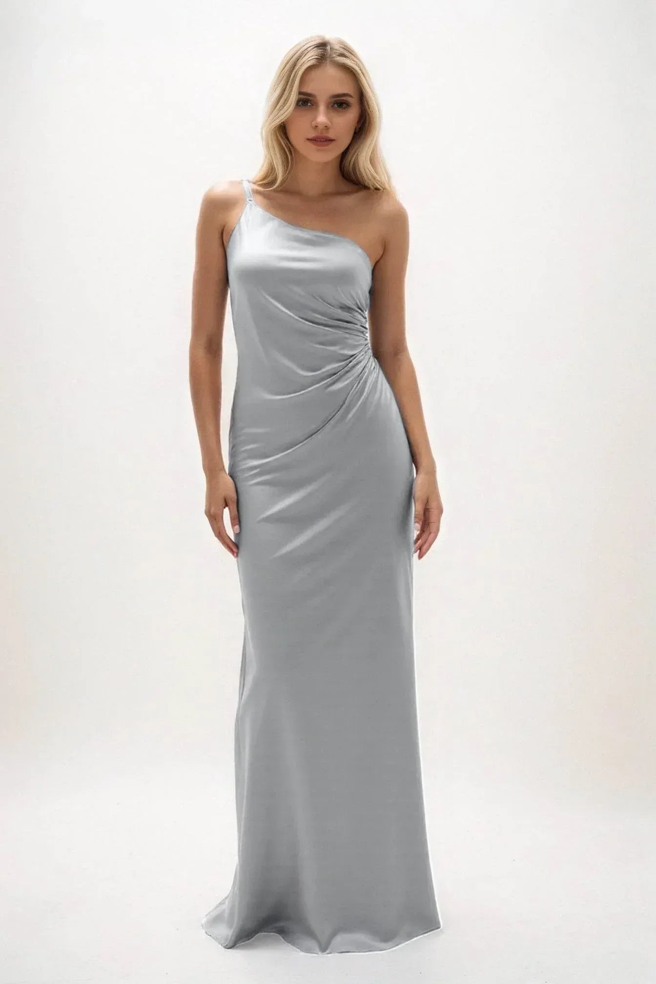 Sheath-Column Maxi Luxe Satin Dress CB0843CS - COCOMELODY