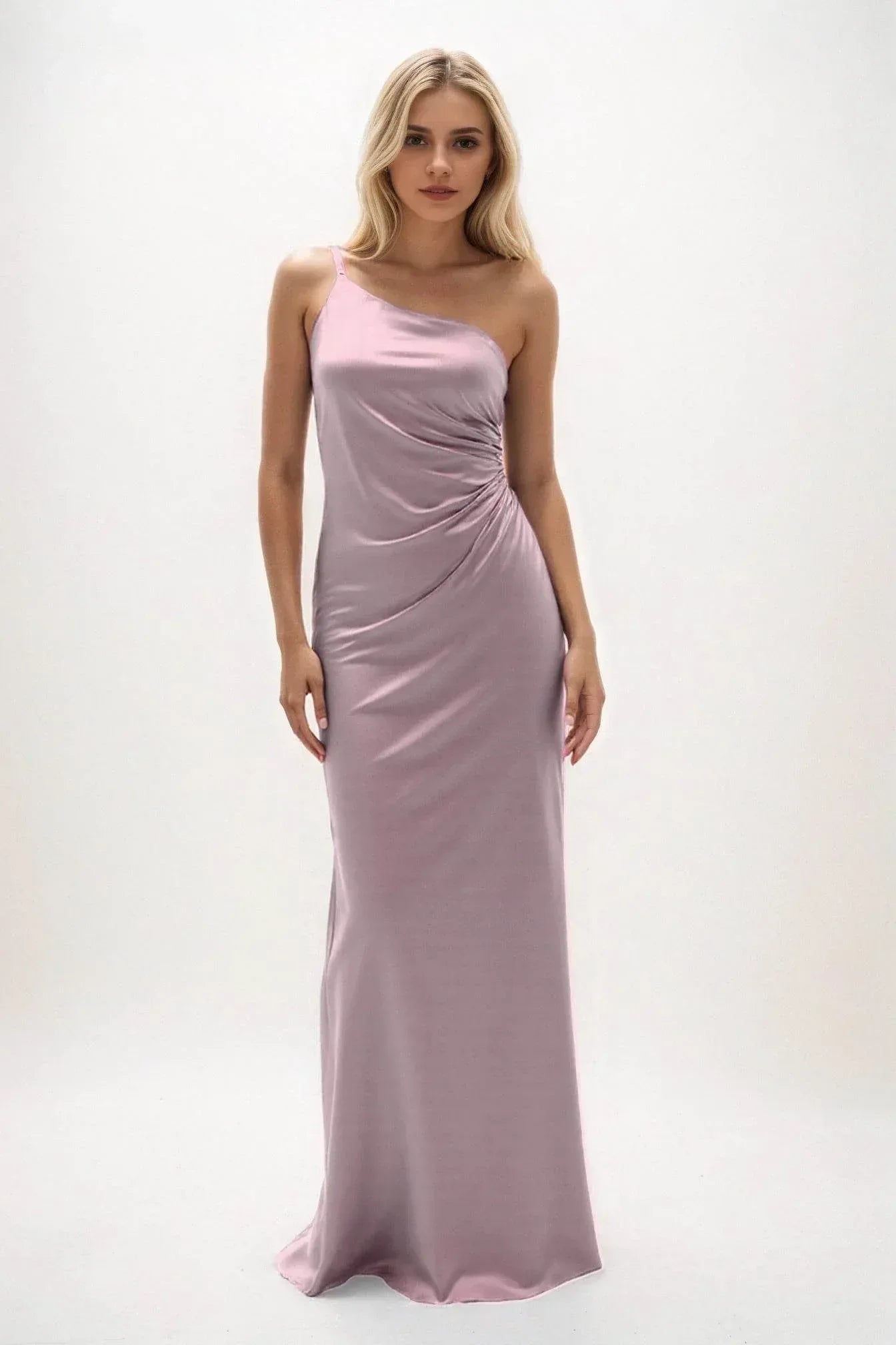 Sheath-Column Maxi Luxe Satin Dress CB0843CS - COCOMELODY