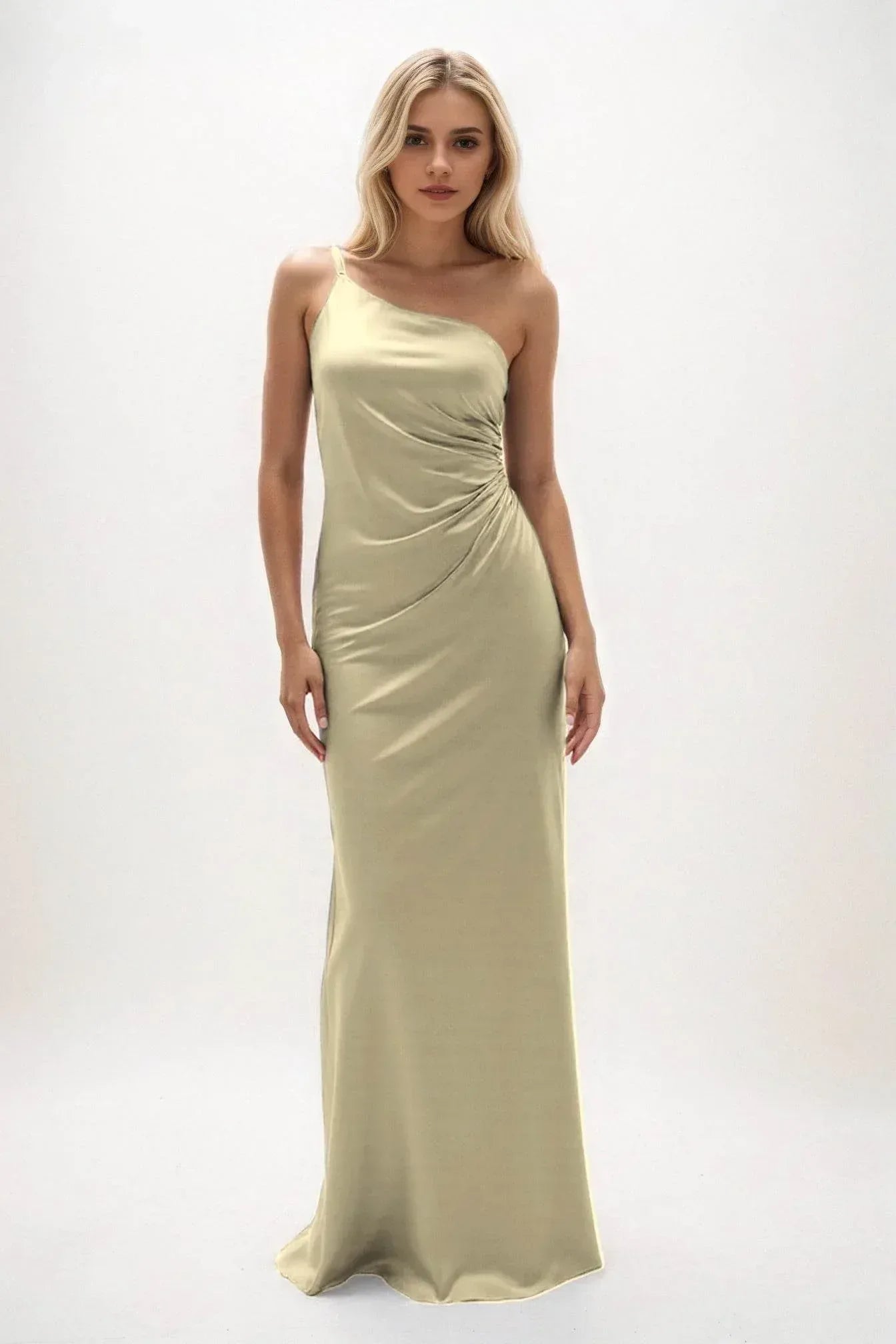 Sheath-Column Maxi Luxe Satin Dress CB0843CS - COCOMELODY