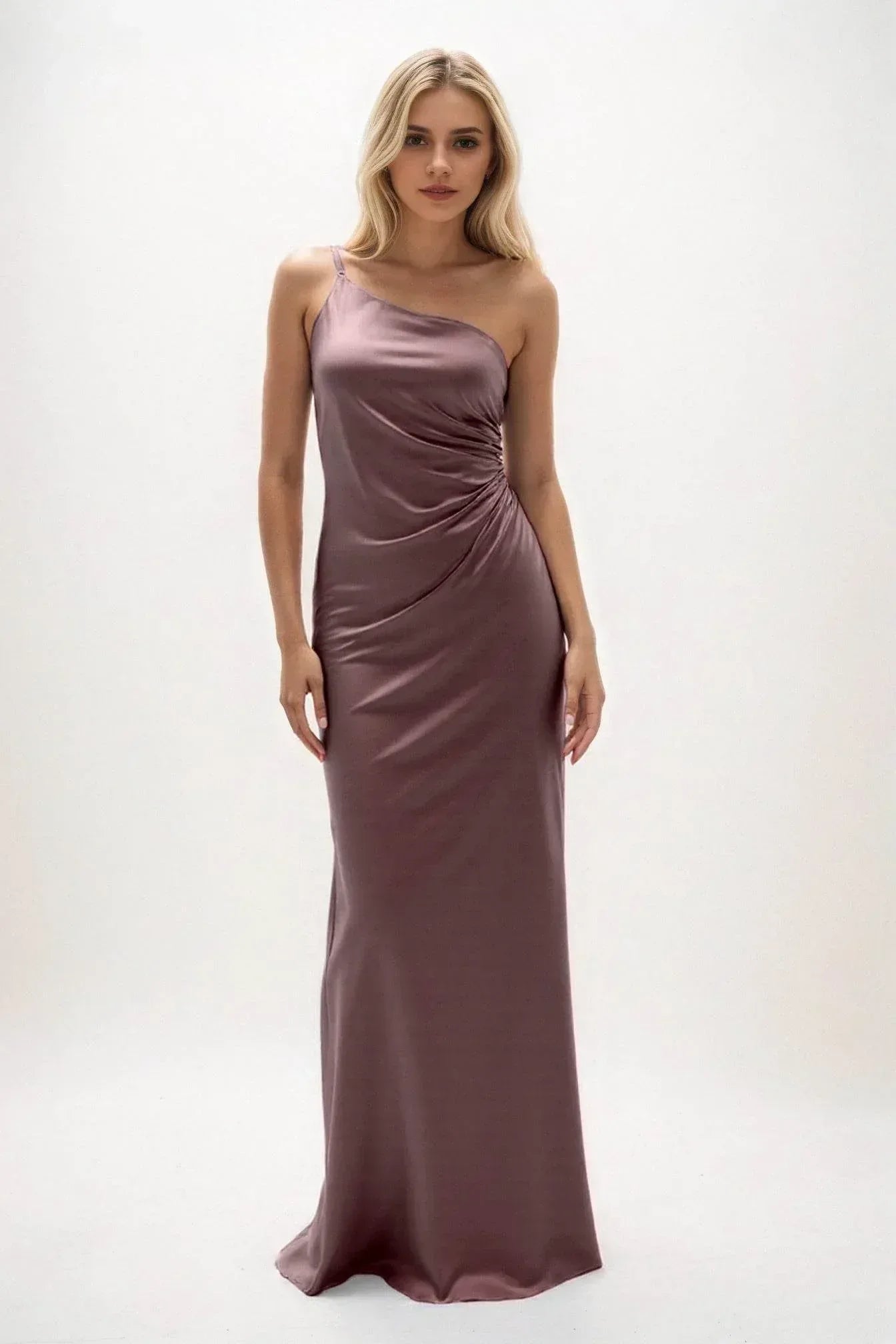 Sheath-Column Maxi Luxe Satin Dress CB0843CS - COCOMELODY