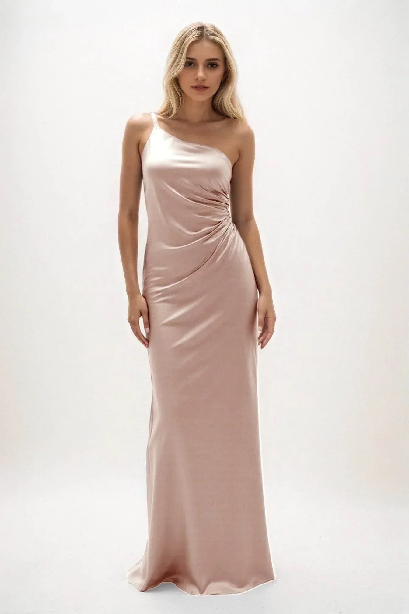 Sheath-Column Maxi Luxe Satin Dress CB0843CS - COCOMELODY