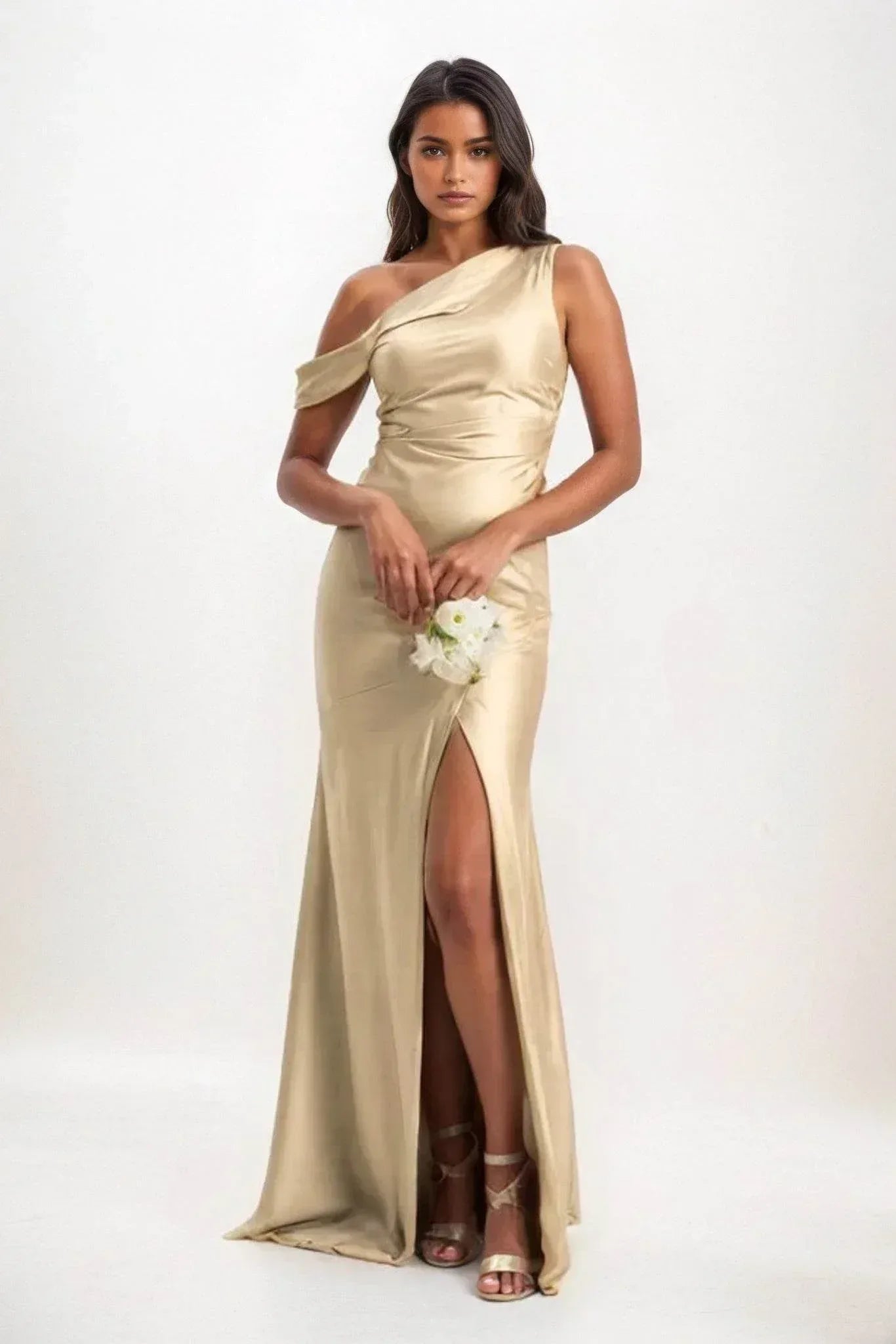 Sheath-Column Maxi Luxe Satin Dress CB0845CS - COCOMELODY