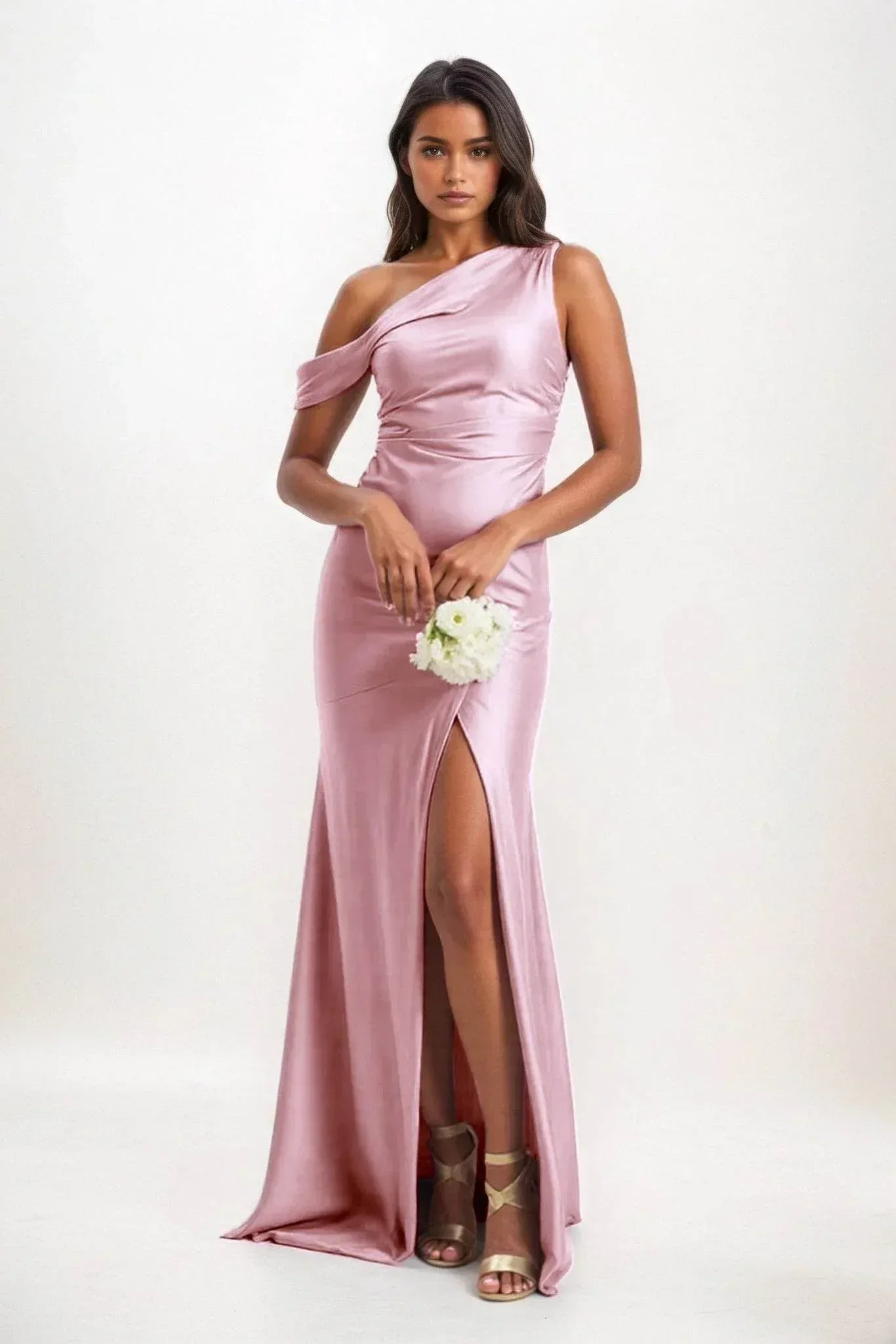Sheath-Column Maxi Luxe Satin Dress CB0845CS - COCOMELODY
