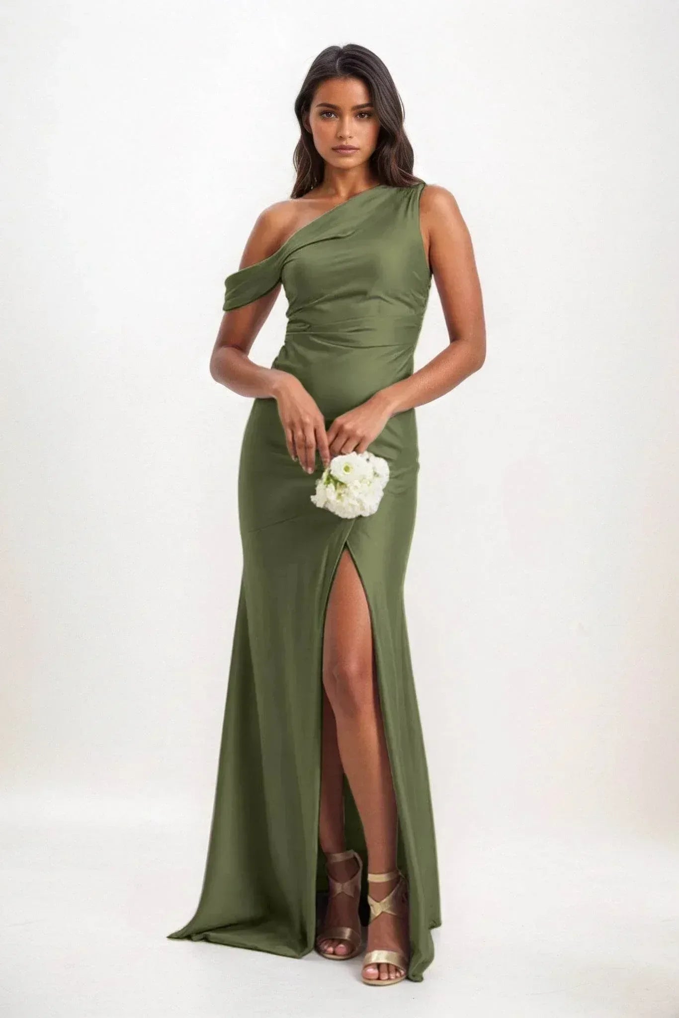 Sheath-Column Maxi Luxe Satin Dress CB0845CS - COCOMELODY