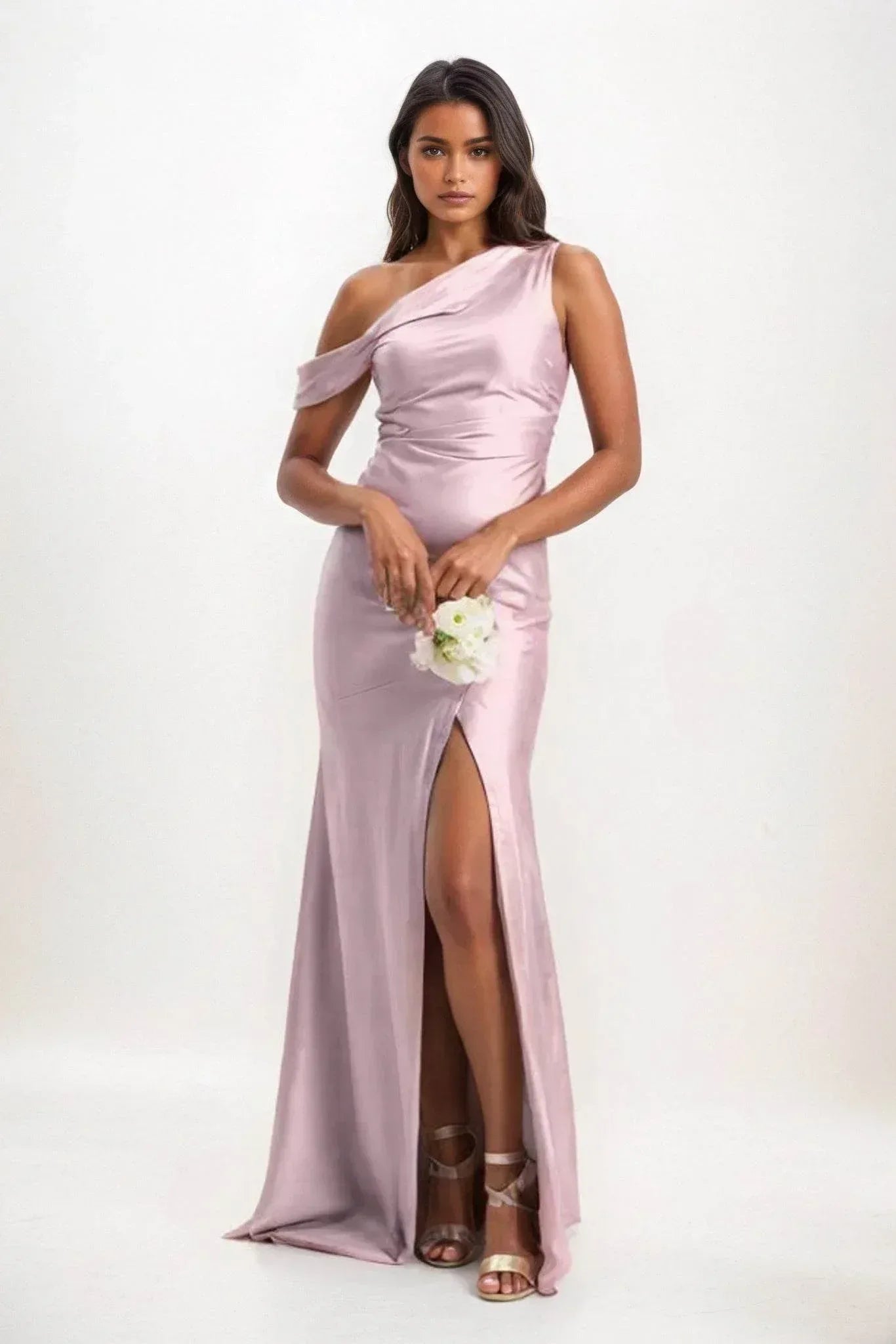 Sheath-Column Maxi Luxe Satin Dress CB0845CS - COCOMELODY