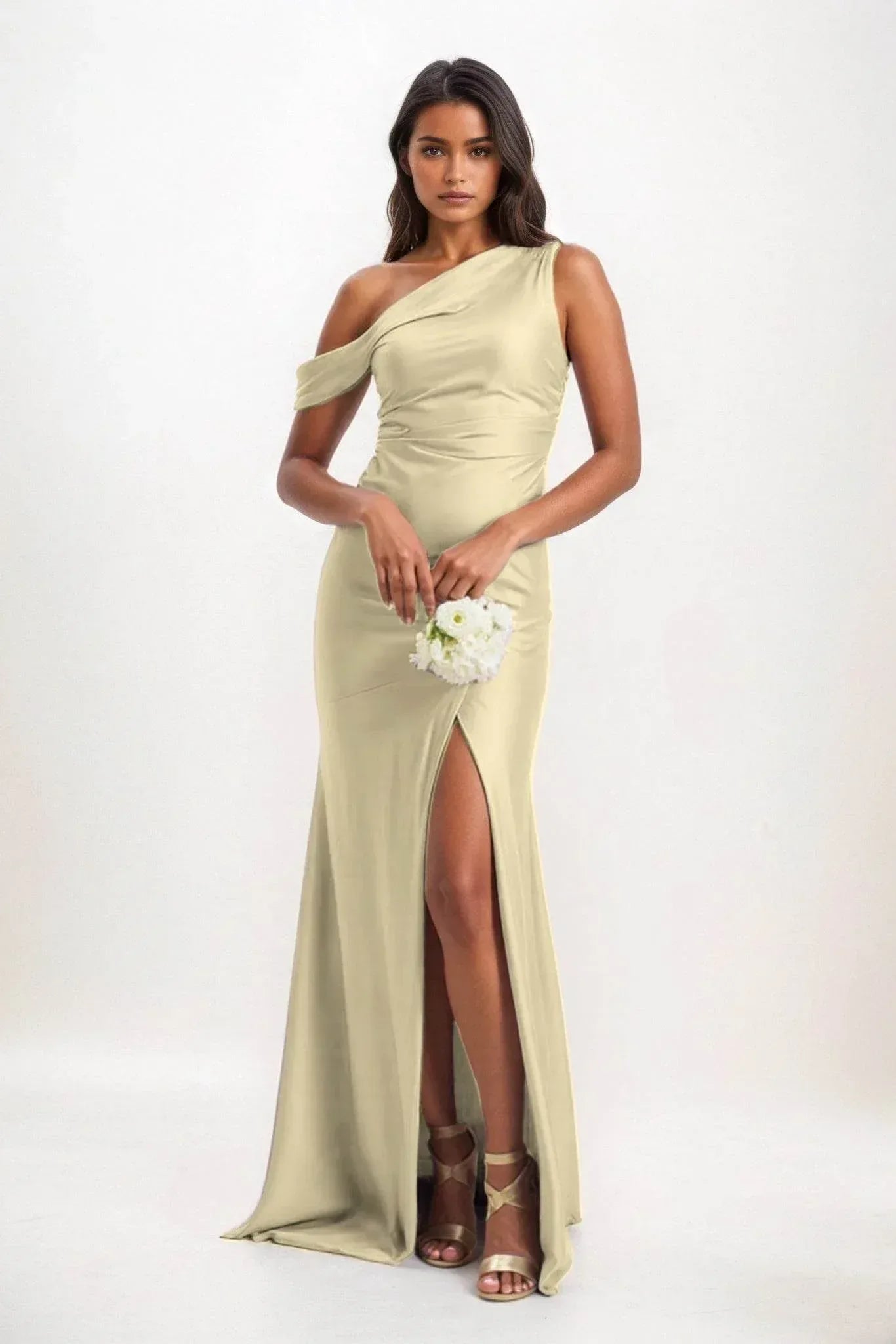 Sheath-Column Maxi Luxe Satin Dress CB0845CS - COCOMELODY