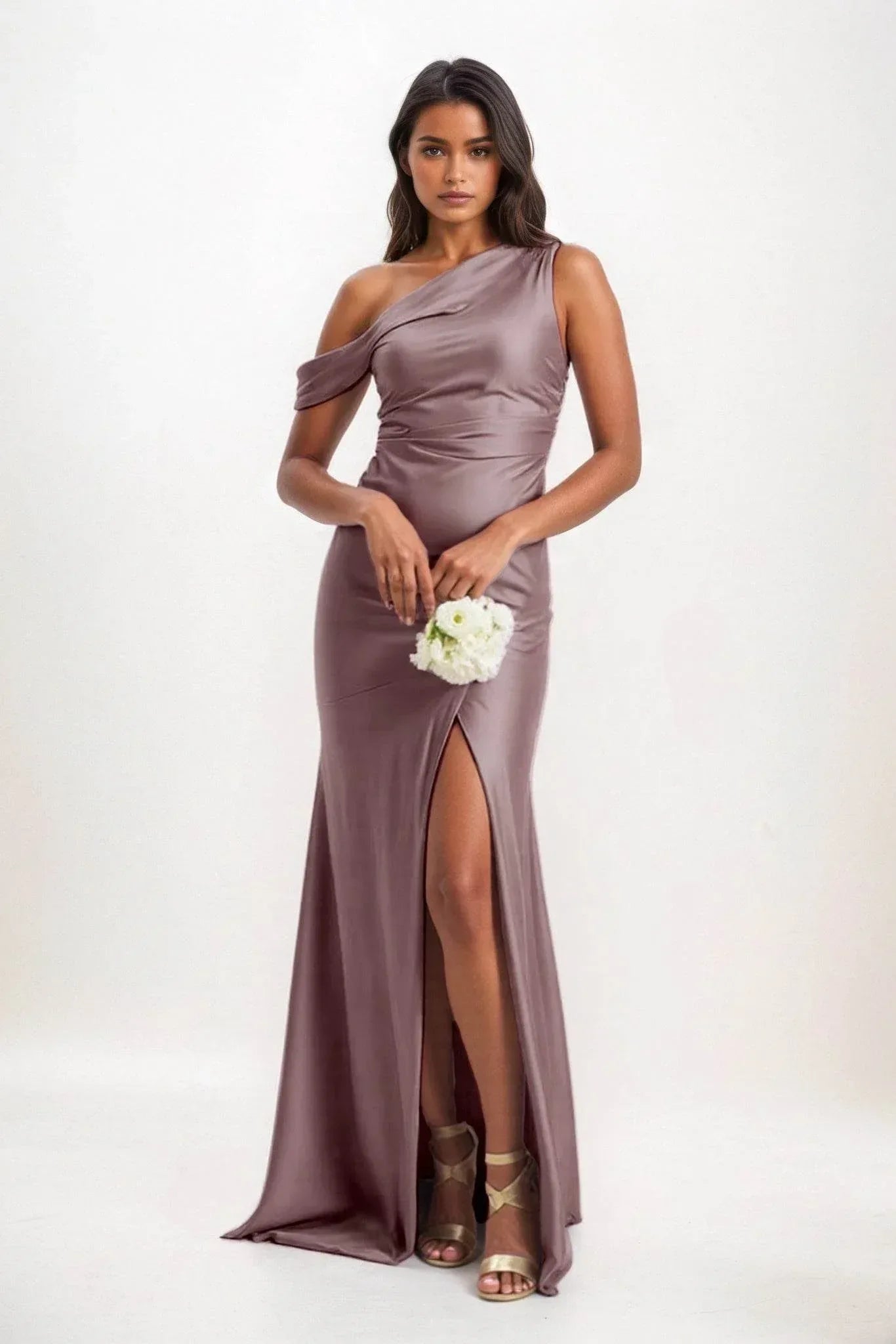 Sheath-Column Maxi Luxe Satin Dress CB0845CS - COCOMELODY