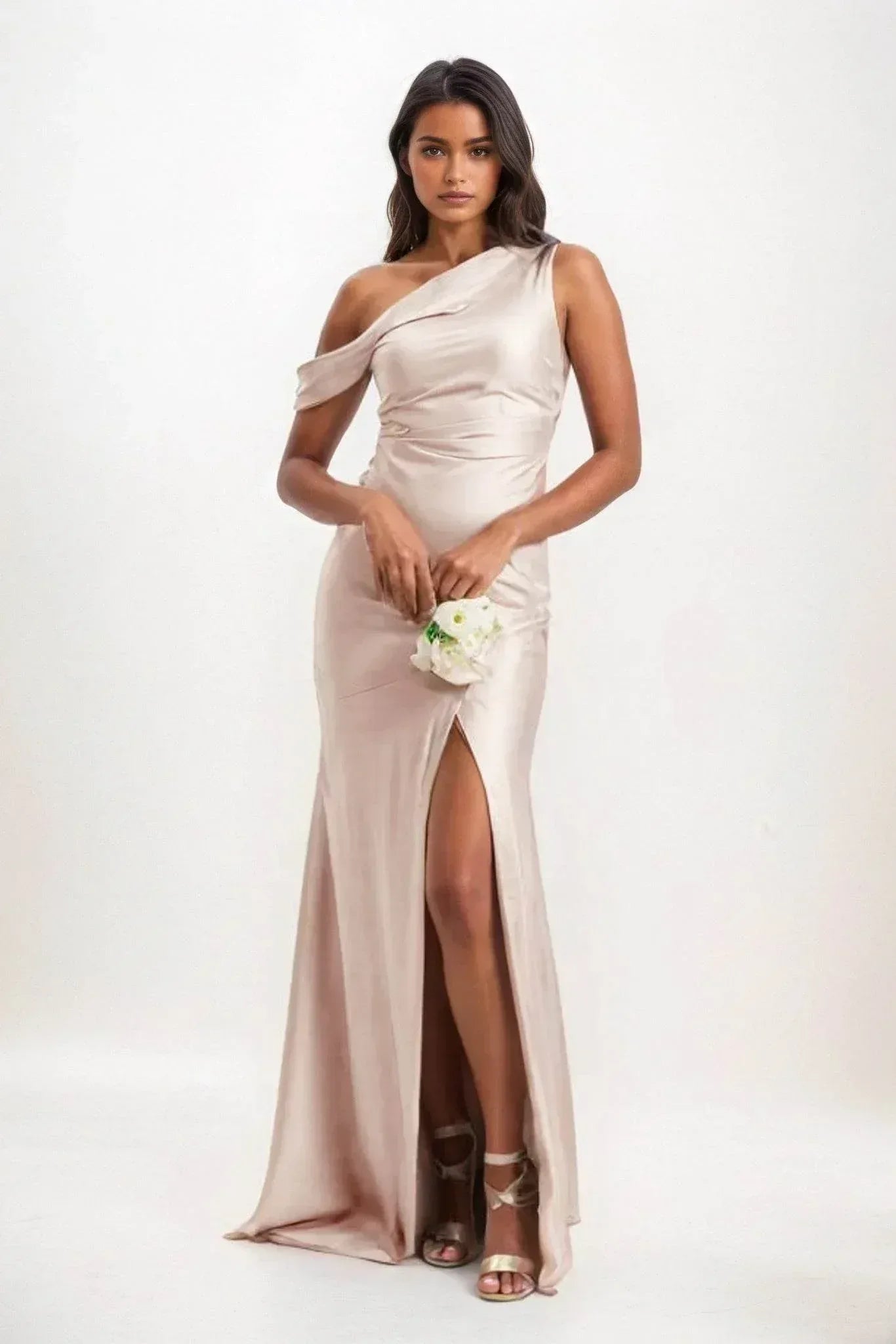 Sheath-Column Maxi Luxe Satin Dress CB0845CS - COCOMELODY