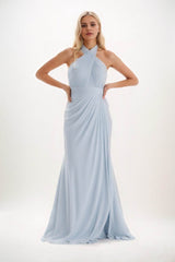Sheath-Column Maxi Chiffon Bridesmaid Dress CB0848 - COCOMELODY