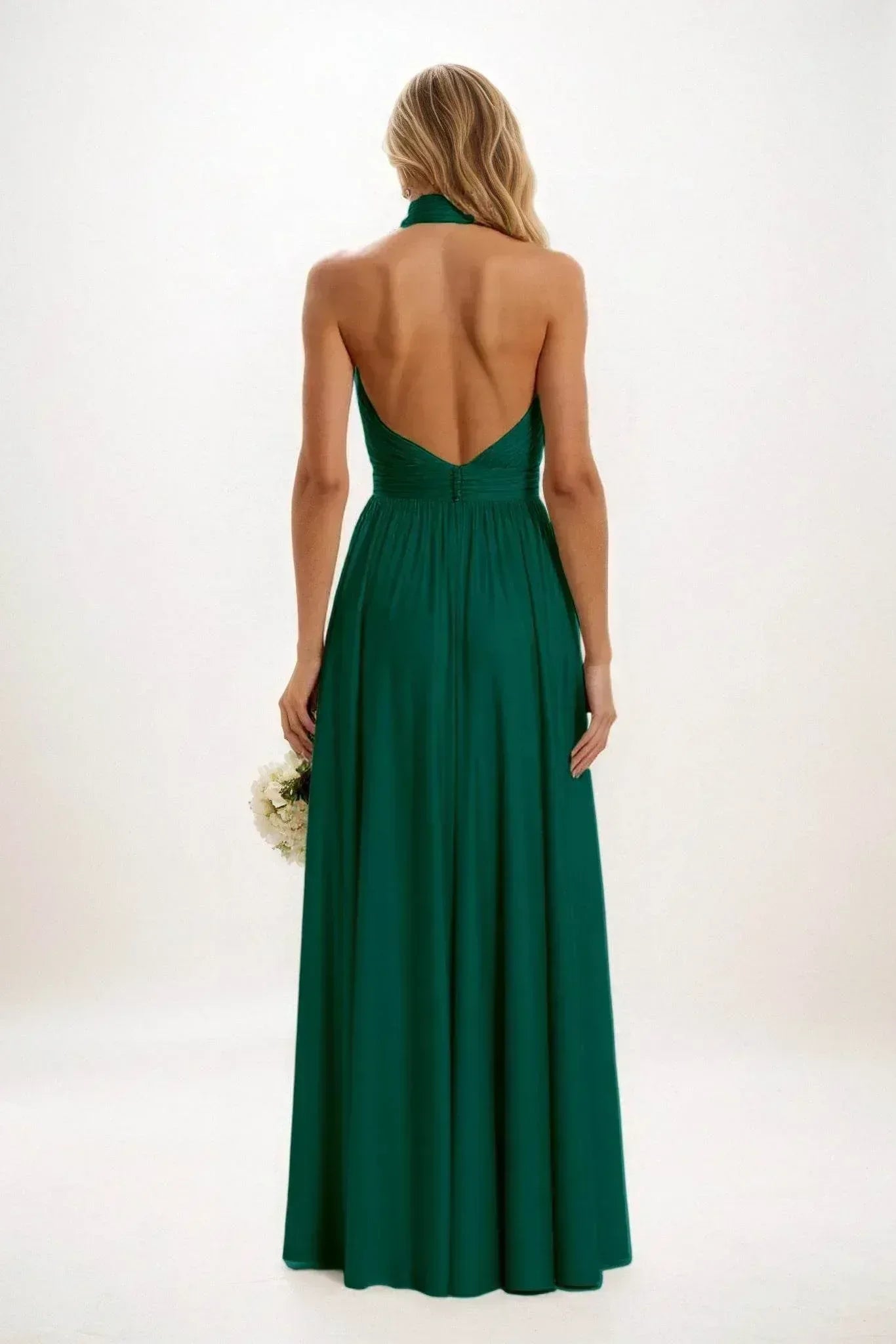 A-Line Maxi Luxe Satin Dress CB0852CS - COCOMELODY