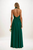 A-Line Maxi Luxe Satin Dress CB0852CS - COCOMELODY