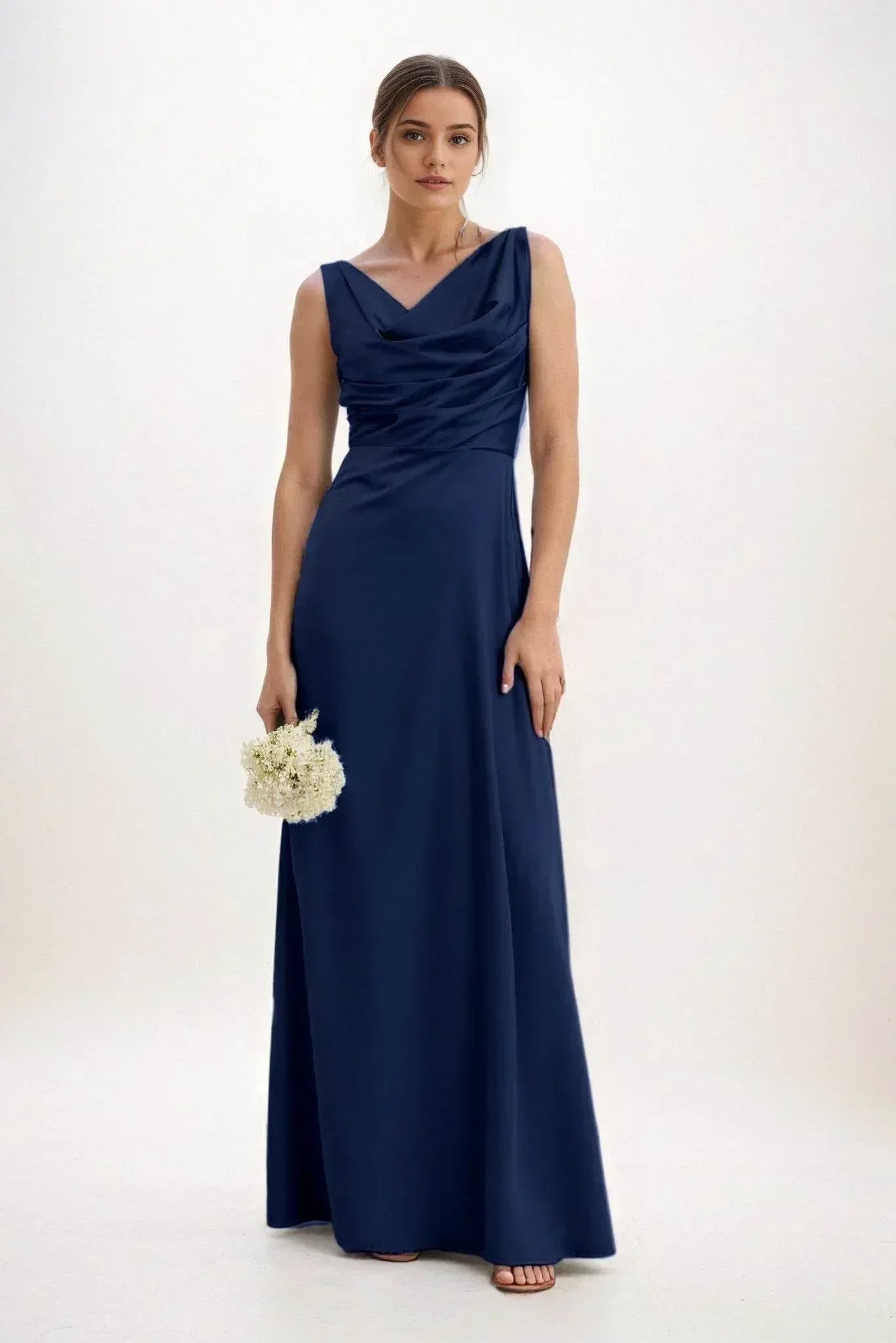 A-Line Maxi Luxe Satin Dress CB0853CS - COCOMELODY