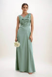 A-Line Maxi Luxe Satin Dress CB0853CS - COCOMELODY