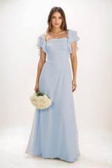 A-Line Maxi Chiffon Bridesmaid Dress CB0856 - COCOMELODY